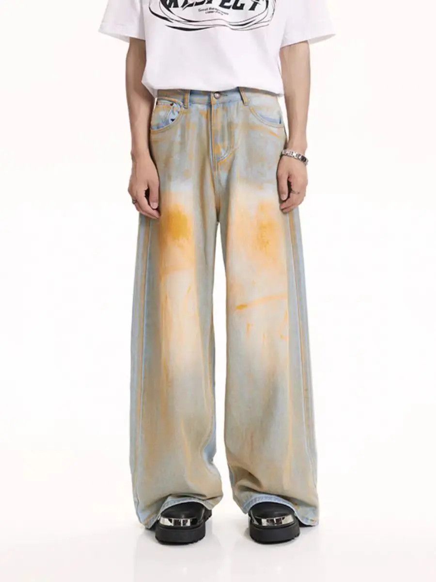 Japanese Brand Vintage washed rust dirty trousers wide leg Size US 32 / EU 48 - 3 Thumbnail