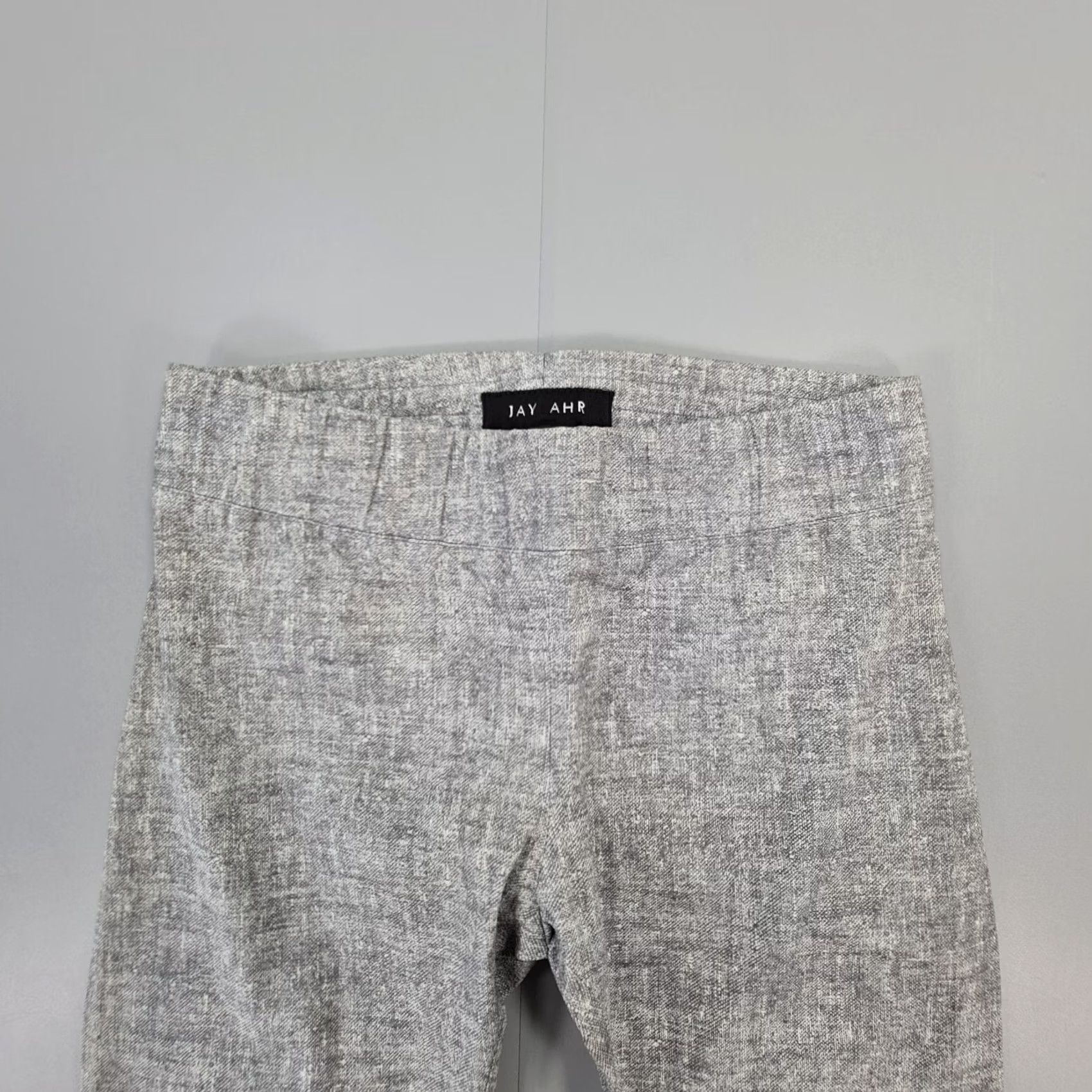Vintage JAY AHR Womens Trousers Grey Small Leather Pants Low Rise Elastic Waist Tapered Leg Ankle Regular Rise Size 28" / US 6 / IT 42 - 2 Thumbnail