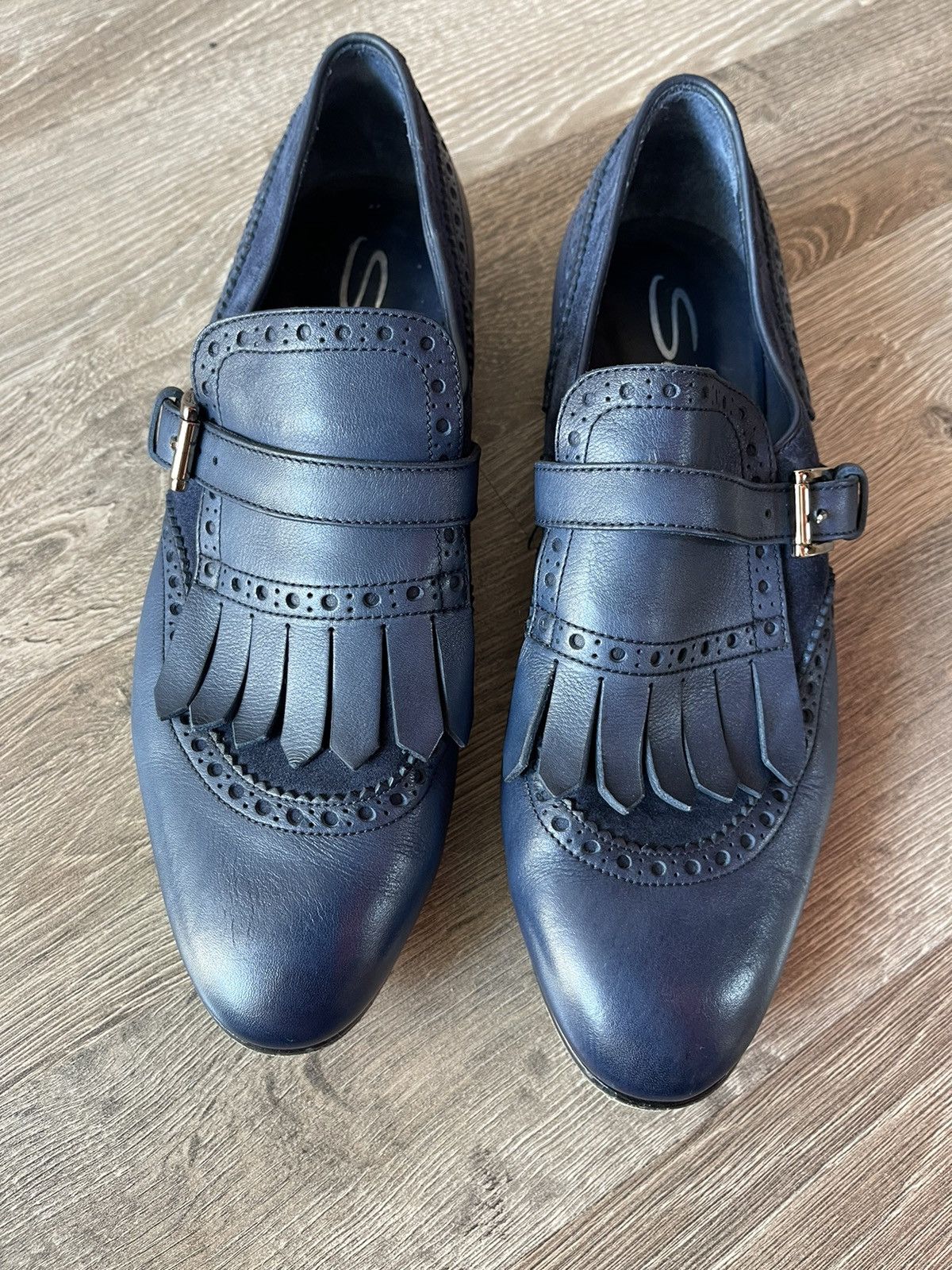 Leather × Santoni Santoni Reflection-Effect Leather Penny Loafers MadelnItaly Size US 8 / IT 38 - 4 Thumbnail