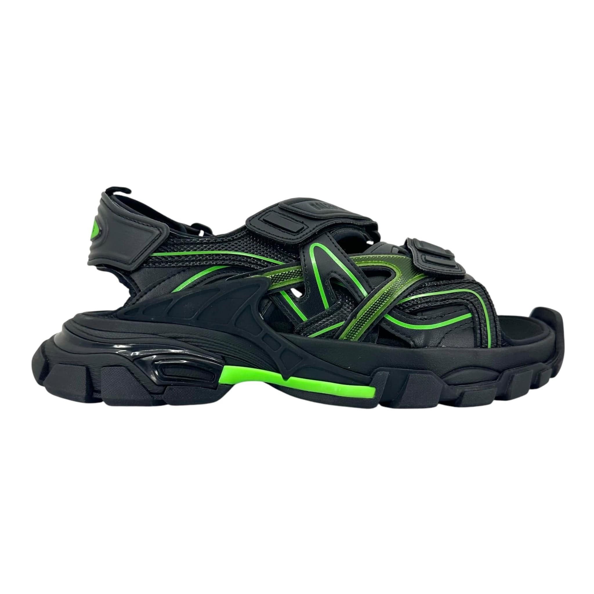 Balenciaga Track Sandal Black/Fluo Green Size US 7 / EU 40 - 1 Thumbnail