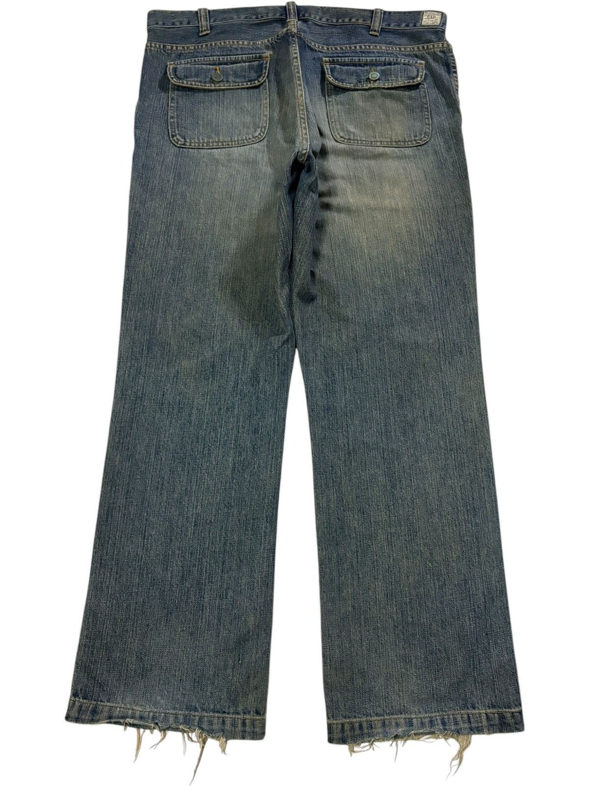 Gap Vintage Gap Army Baker Fatigue Mud Wash Distress Baggy Jeans Size US 38 / EU 54 - 2 Thumbnail