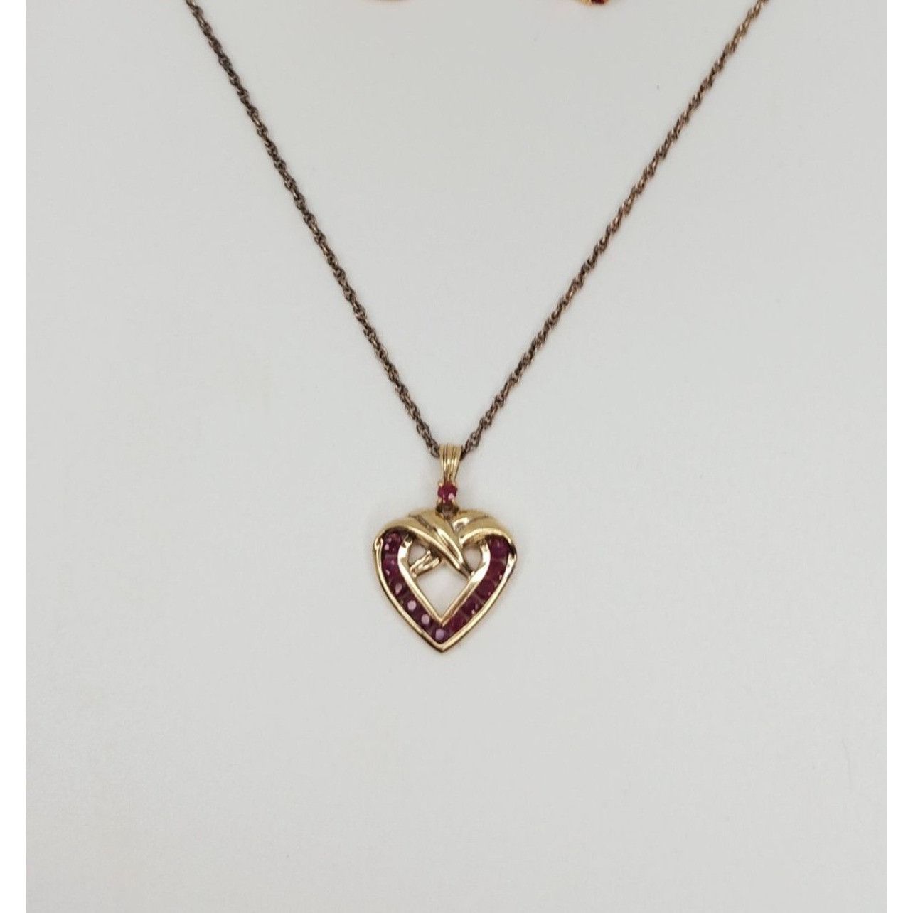 Vintage Danbury Mint Vermeil Necklace Genuine Ruby 14k Gold / Sterli Size ONE SIZE - 10 Thumbnail