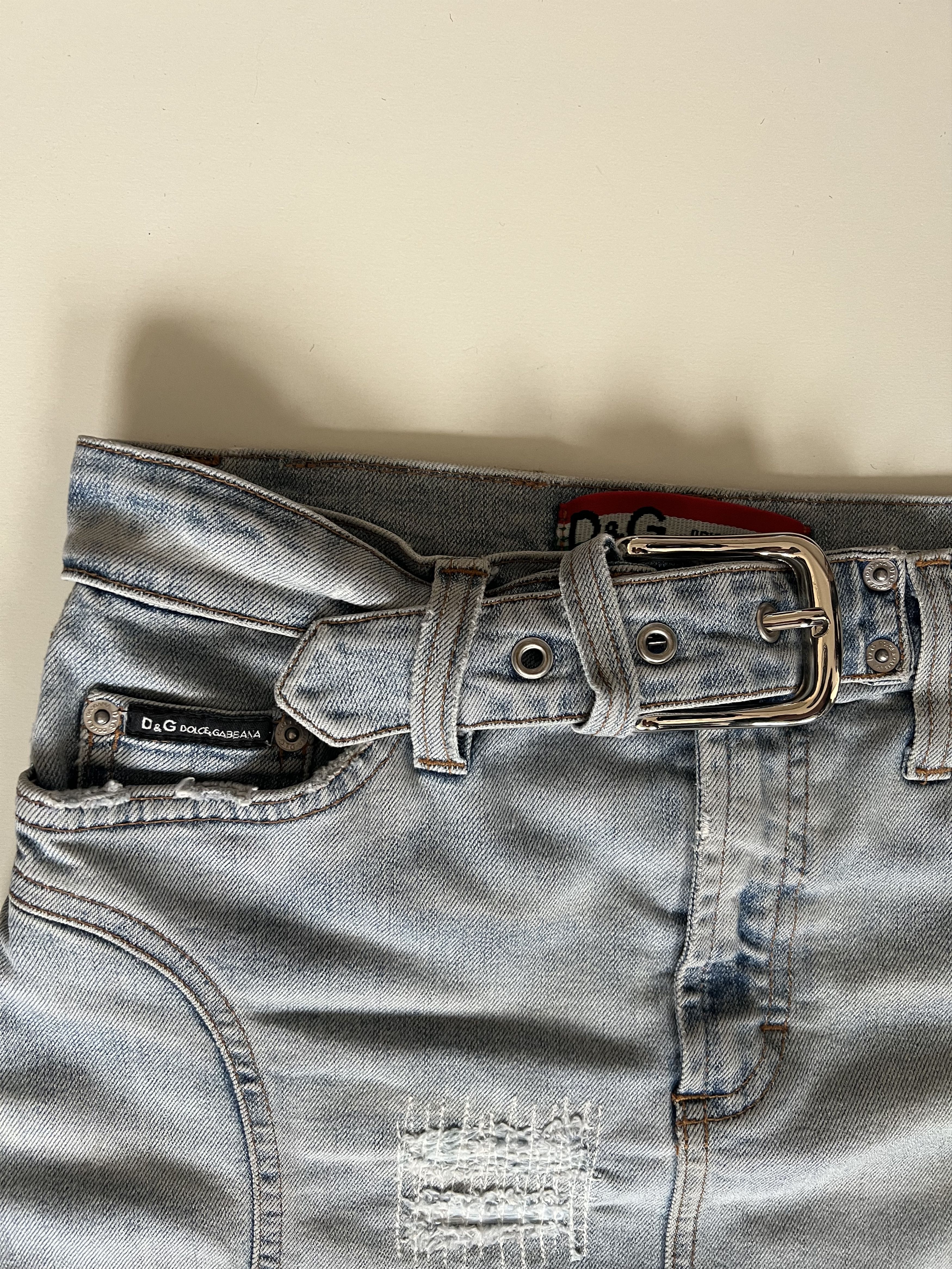 Dolce & Gabbana Dolce & Gabbana Denim Mini Skirt – Early 2000s Y2K Italy Size 27" / US 4 / IT 40 - 5 Thumbnail