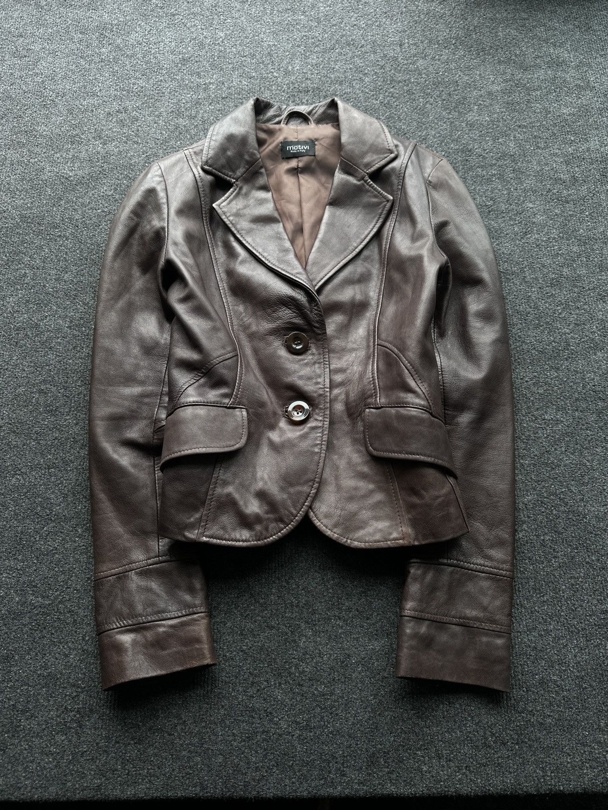 Leather 🚨 LEATHER BROWN BLAZER JACKET WOMEN LUXURY OLD MONEY Size M / US 6-8 / IT 42-44 - 1 Thumbnail