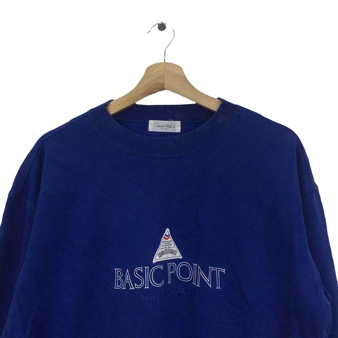 Vintage Vtg 90’ BASIC POINT SPIRITUAL Embroidery Blue Sweatshirt Size US L / EU 52-54 / 3 - 2 Thumbnail