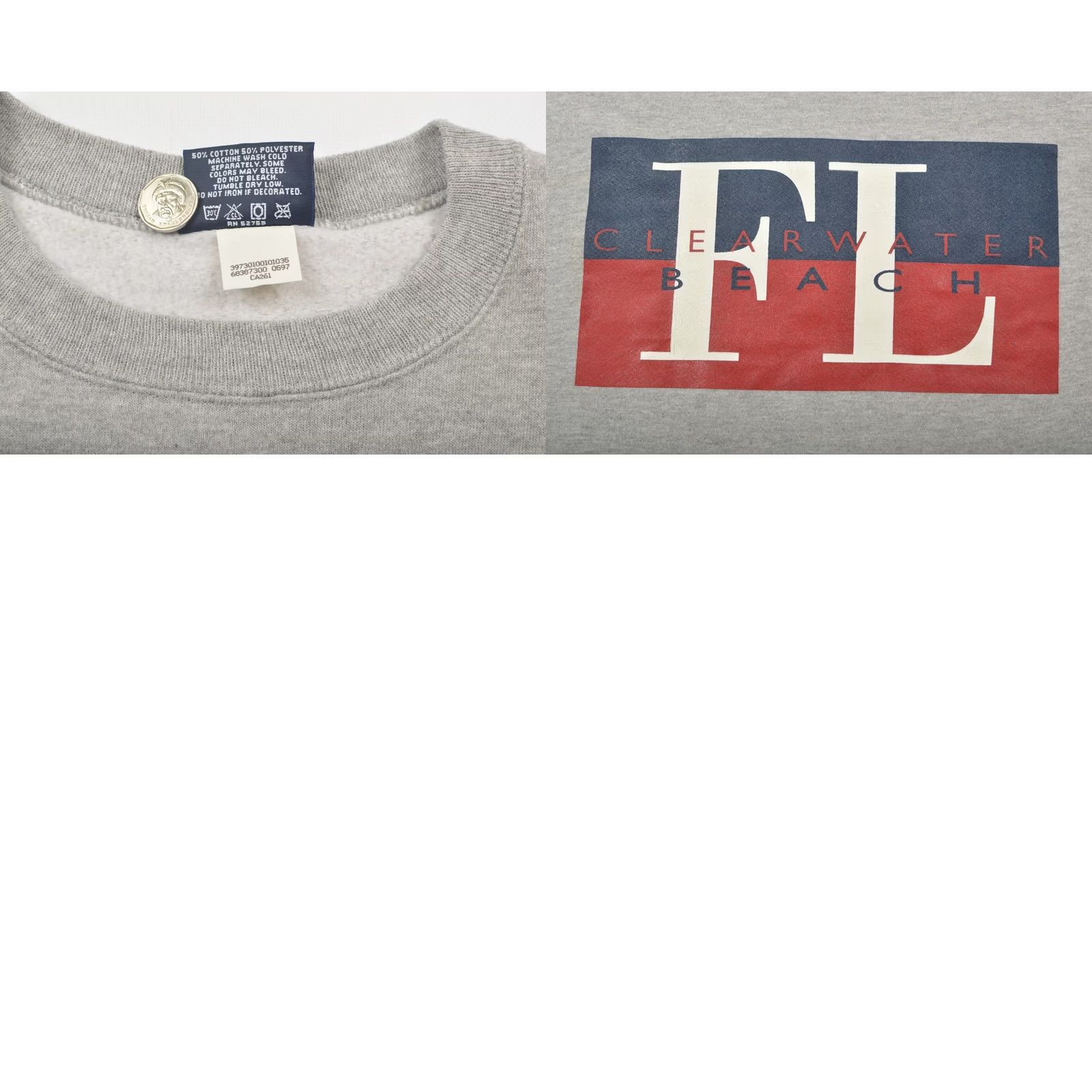 Jansport VINTAGE Jansport Florida Clearwater Beach Pullover Sweatshirt L Mens Gray US Made in USA Size US L / EU 52-54 / 3 - 8 Thumbnail