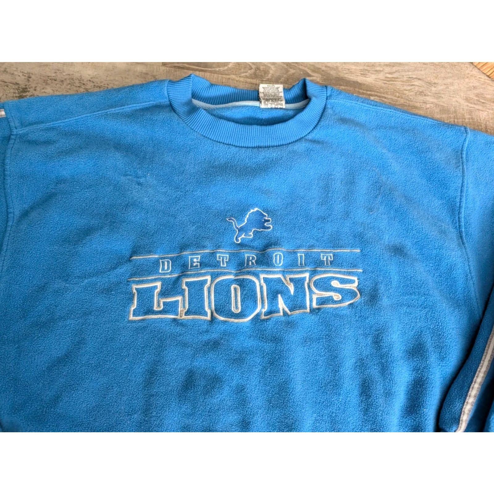 Spell VINTAGE Detroit Lions Sweatshirt NFL Logo 90s Fleece Blue XL Crew Neck Pullover Men Size US XL / EU 56 / 4 - 3 Thumbnail