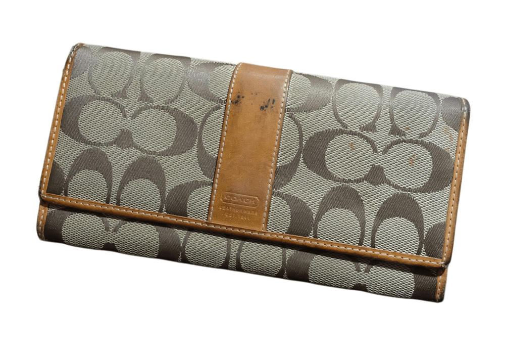 Coach Vintage Coach Logo Monogram Jacquard & Leather Long Wallet Size ONE SIZE - 1 Thumbnail