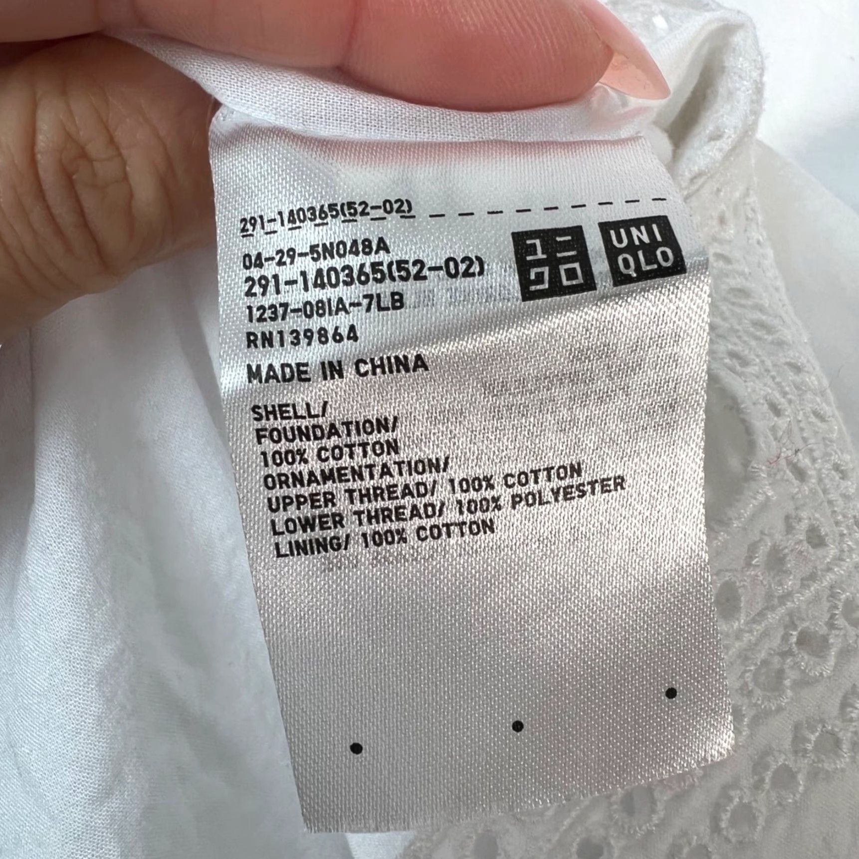 Uniqlo Uniqlo Shirt Womens S Eyelet Cotton Midi Dress White Size S / US 4 / IT 40 - 4 Thumbnail