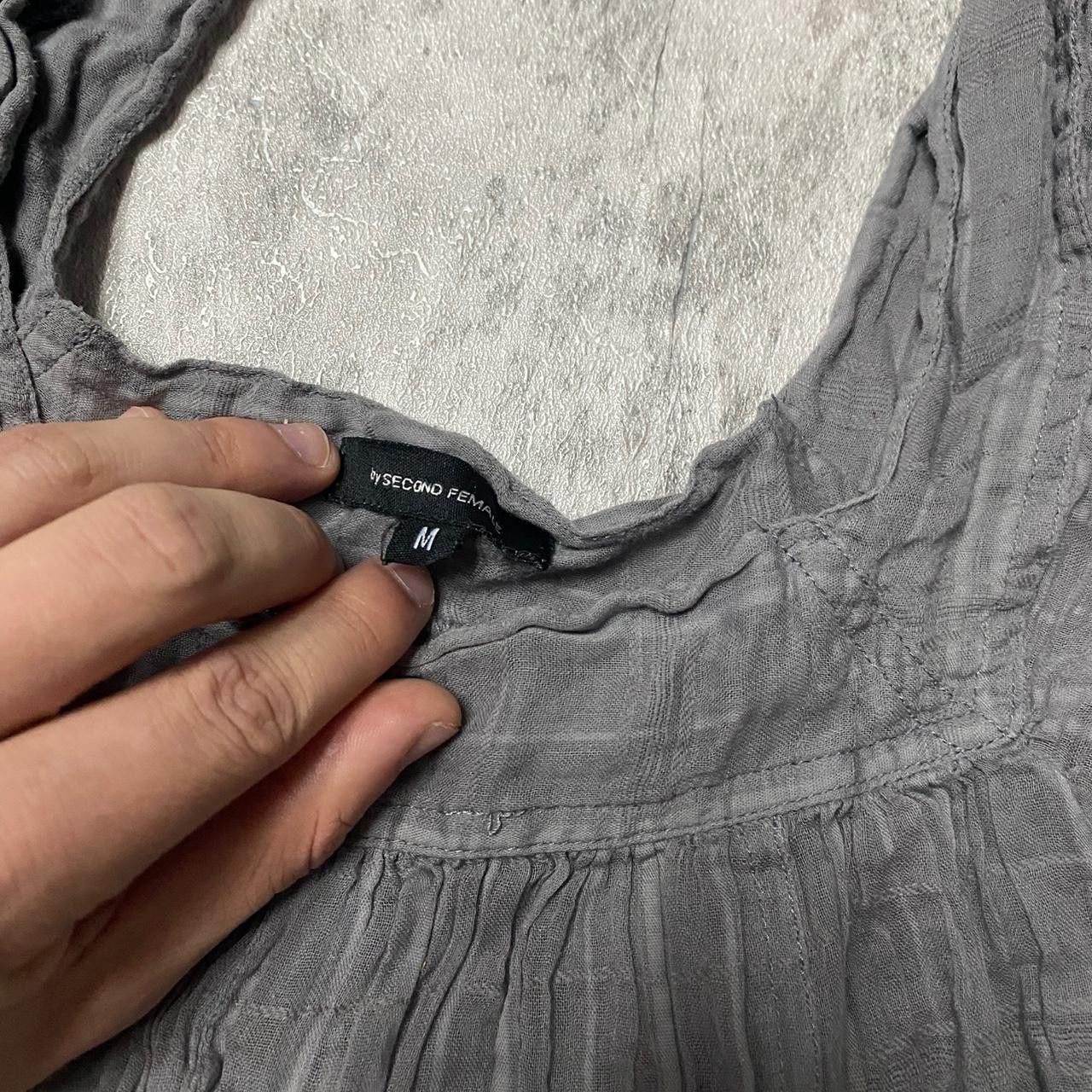 Other Grey cotton babydoll top with ruffles #boho Size L / US 10 / IT 46 - 3 Thumbnail