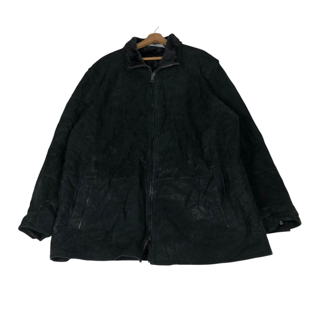 Andrew Marc 🔥VINTAGE LEATHER JACKET ANDREW MARC LAMB FUR BLANKET Size US XXL / EU 58 / 5 - 1 Thumbnail