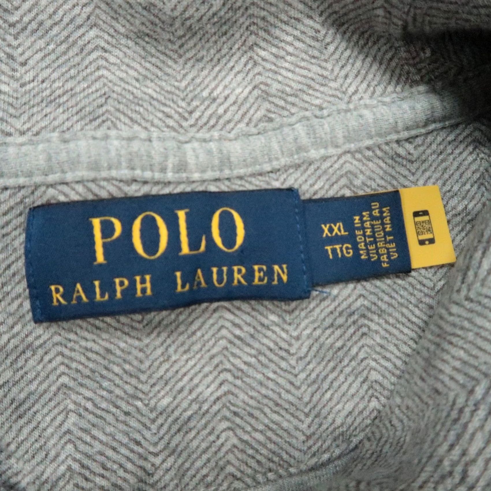 Polo Ralph Lauren VINTAGE Polo Ralph Lauren Sweater Mens 2XL Gray Shawl Collar Herringbone Jumper Button Shirt? Size US XXL / EU 58 / 5 - 3 Thumbnail