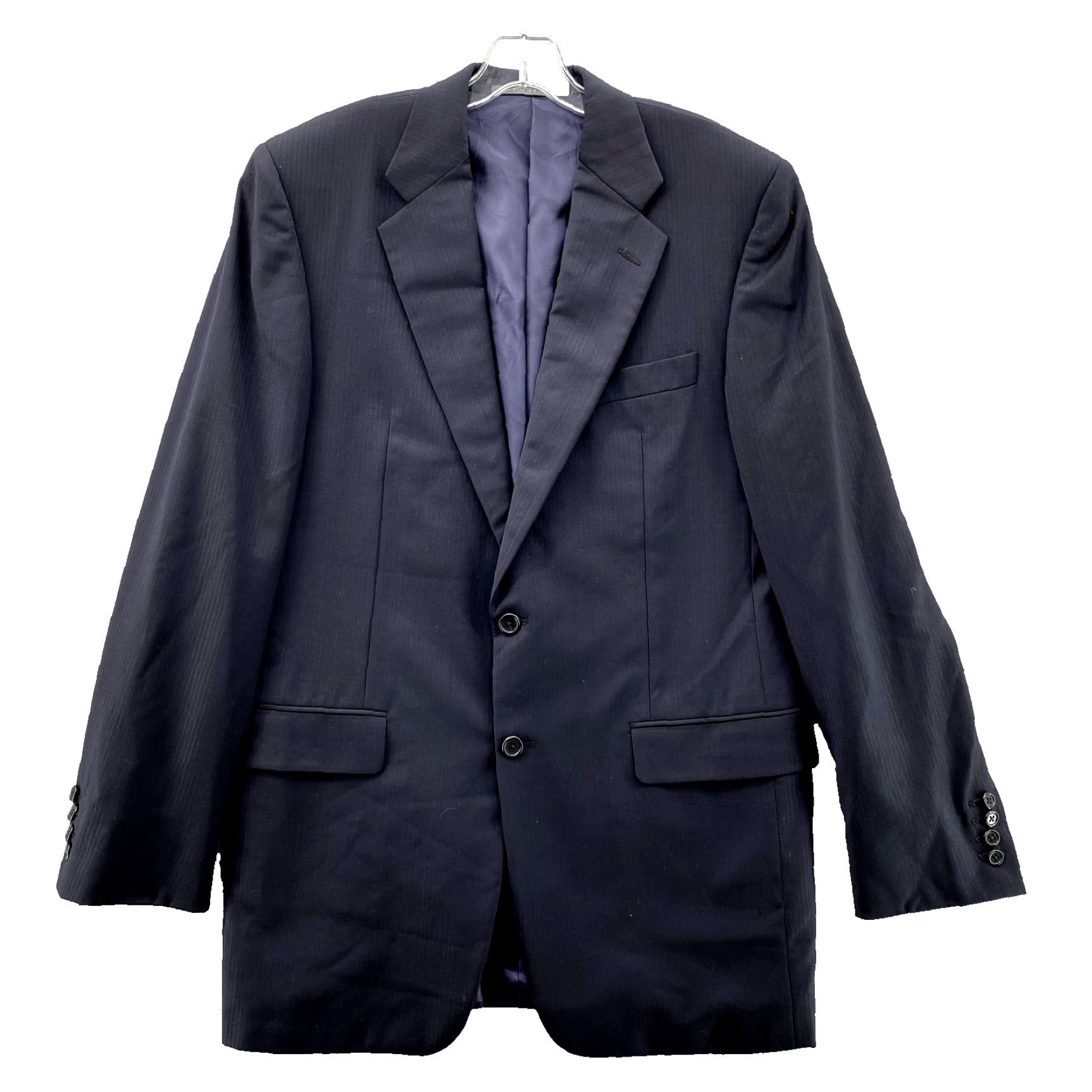 Vintage Vintage Loro Piana x Hickey Freeman Blazer Men's 40L Navy Pinstripe USA Jacket Size 40R - 2 Thumbnail