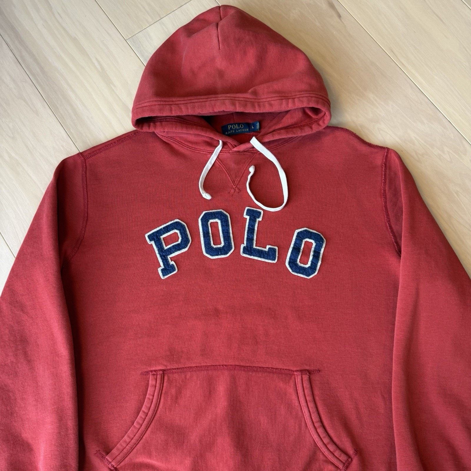 Polo Ralph Lauren Polo Ralph Lauren Hoodie Large Red Heavy Fleece Pullover Size US L / EU 52-54 / 3 - 4 Thumbnail