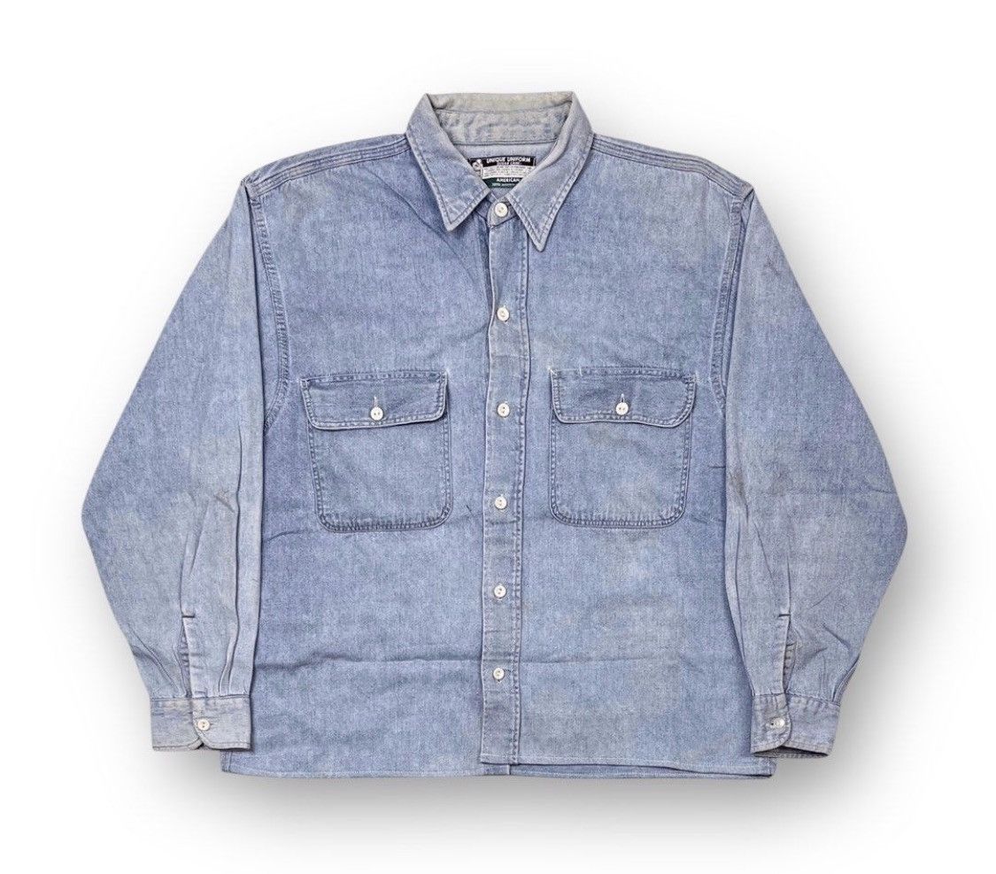 Toyo Enterprises Vintage Sugar Cane faded denim shirt Size US M / EU 48-50 / 2 - 1 Thumbnail