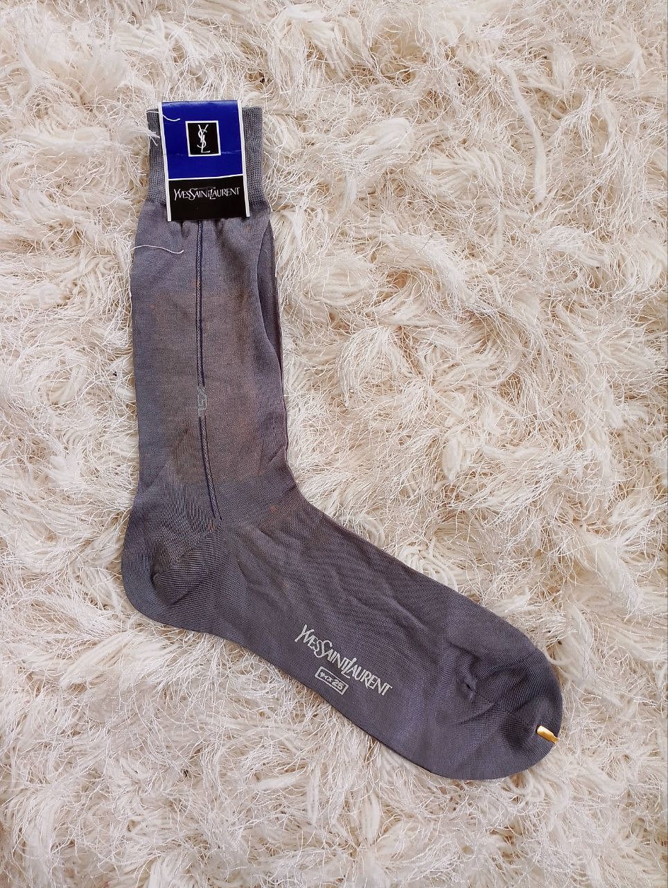 Vintage YVES SAINT LAURENT Paris Grey Casual Socks