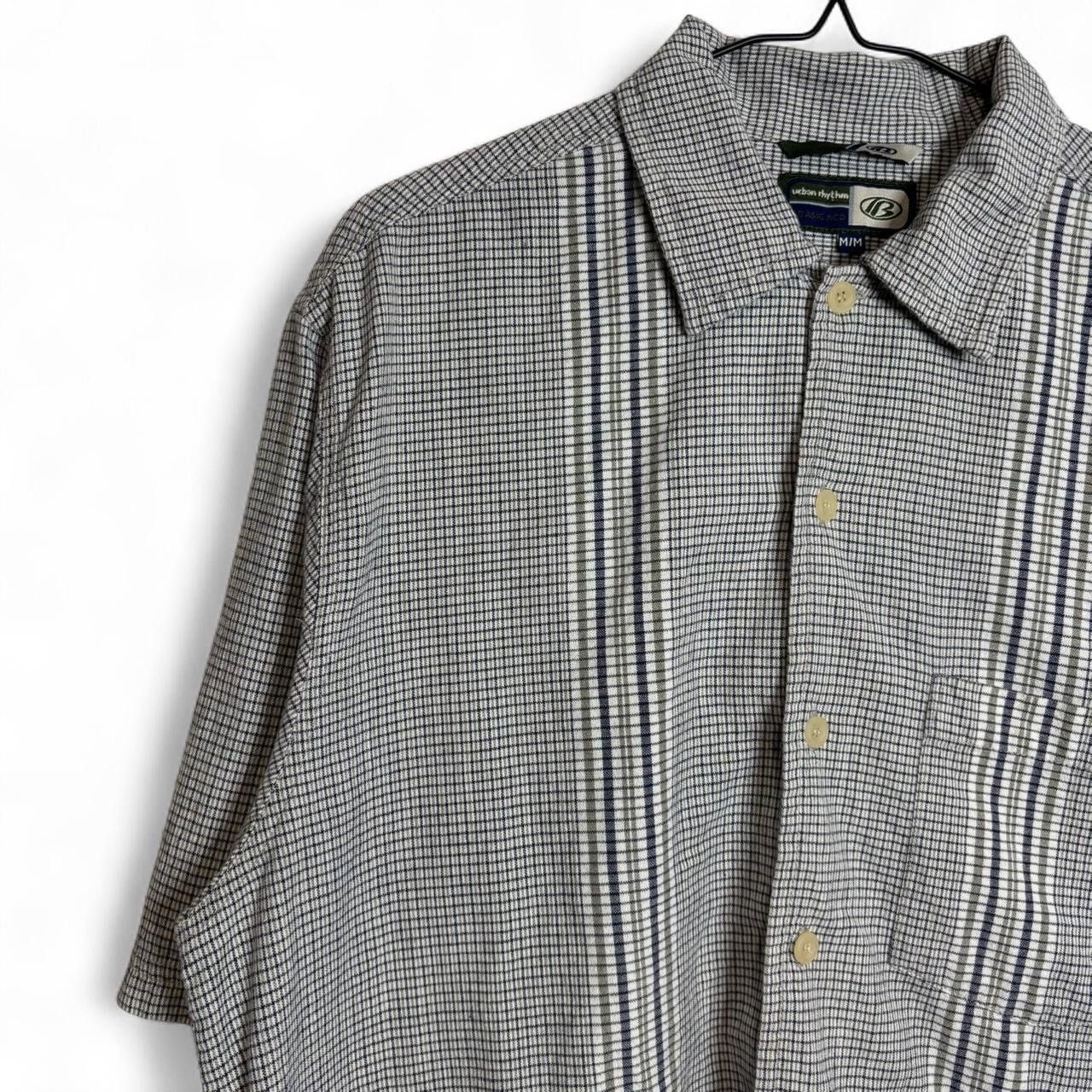 Vintage Vintage Striped Plaid Green Navy Bowling Button-Up Shirt - M Size US M / EU 48-50 / 2 - 2 Thumbnail