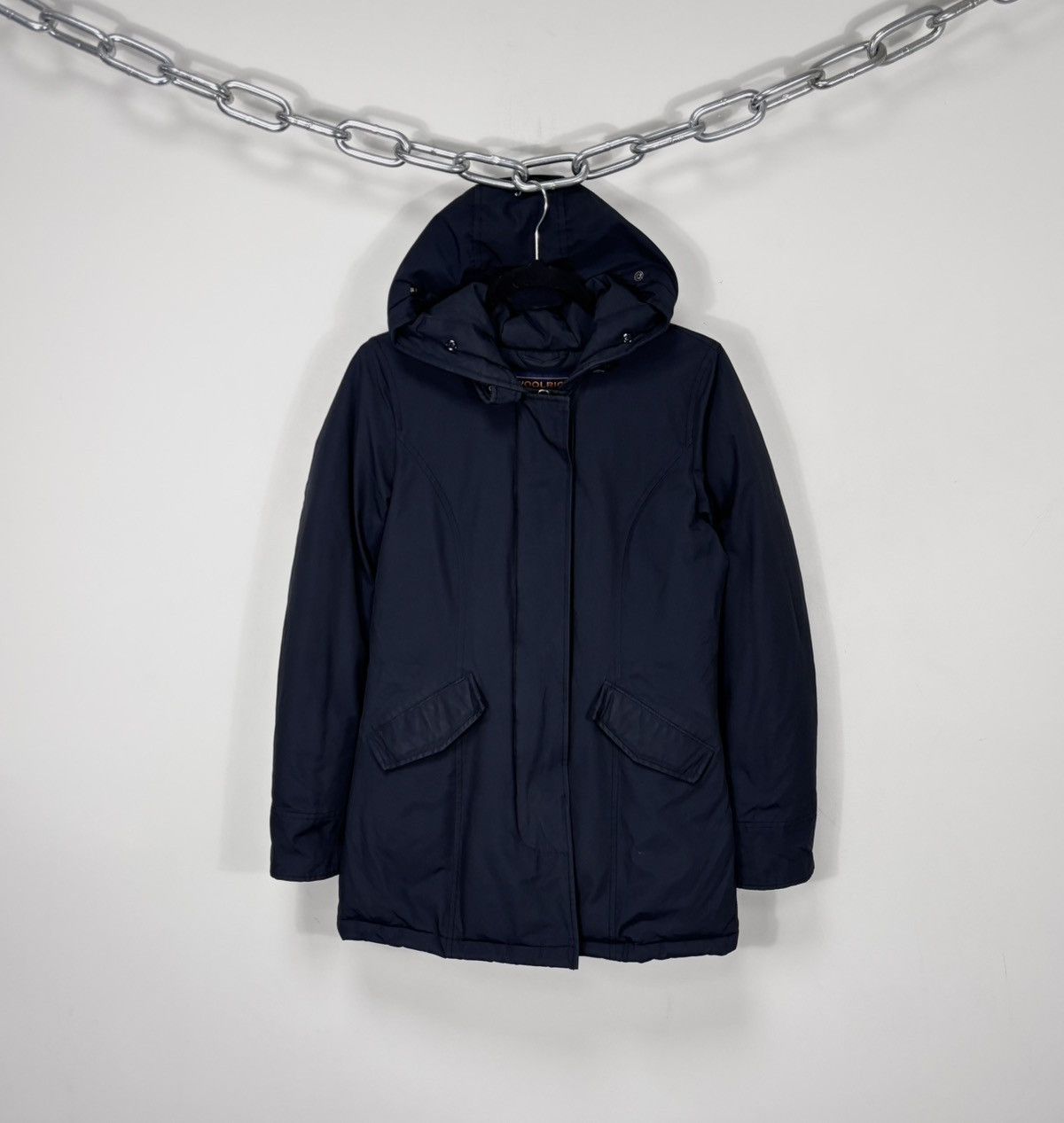 Woolrich Women’s Arctic Parka In Ramar Cloth Navy Blue Coat