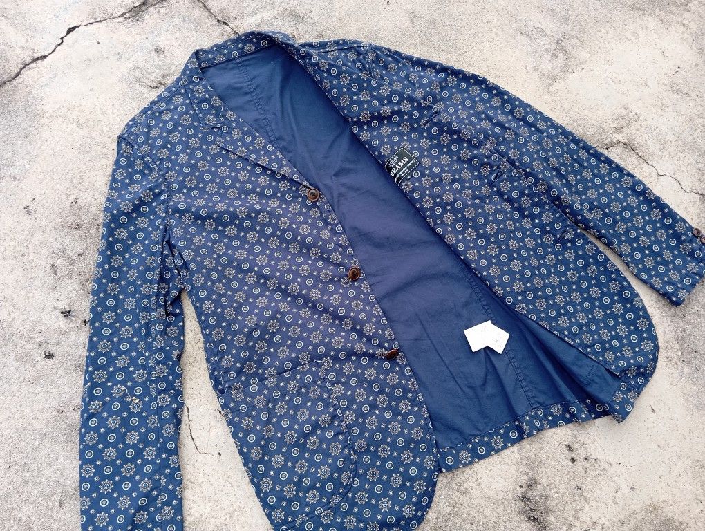Beams Japan BEAMS Navy Total Pattern Cotton Jacket Blazer Coat 🎌 Size US M / EU 48-50 / 2 - 2 Thumbnail