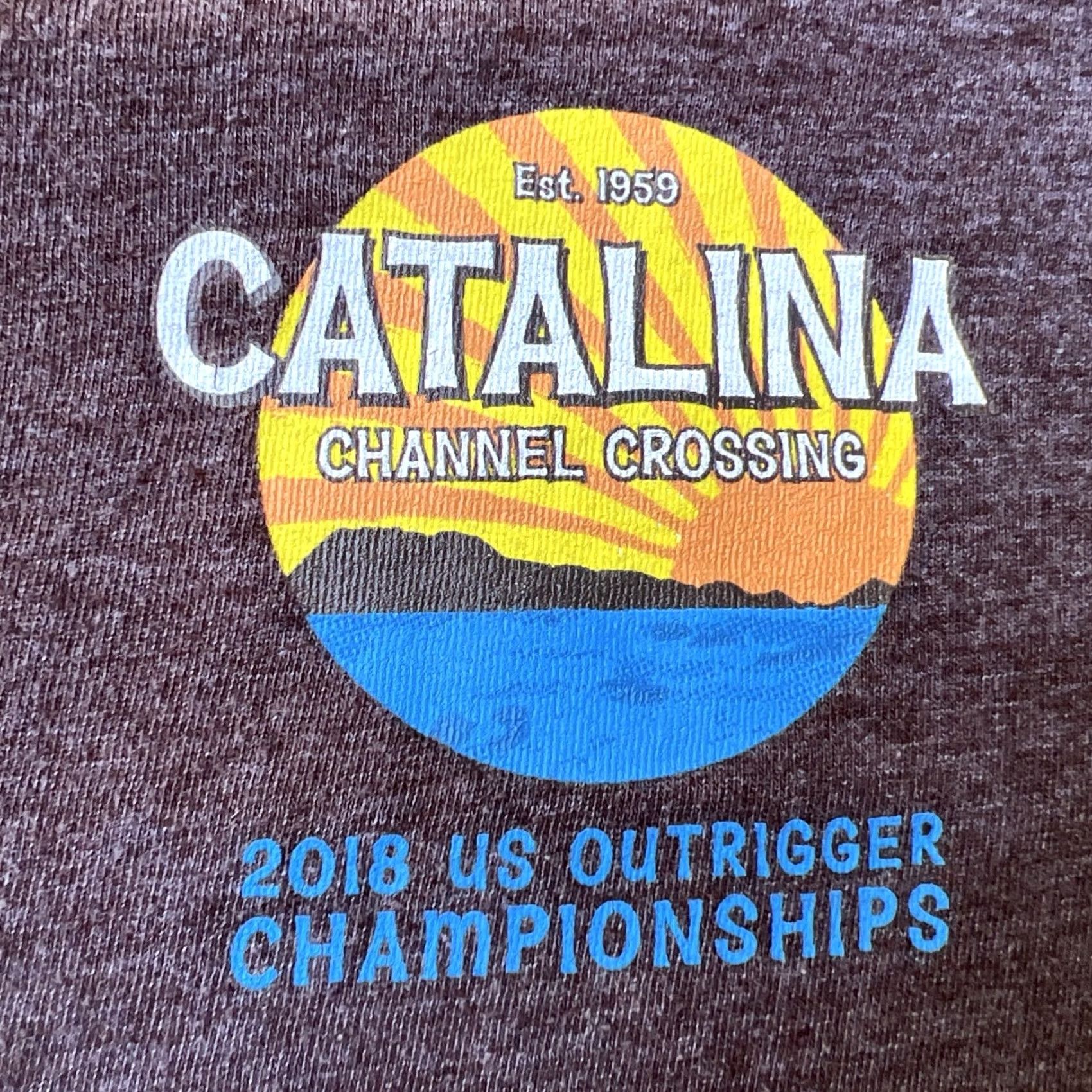 Vintage VINTAGE Catalina Channel Crossing Championships US Outrigger Canoe Club Shirt L Mens Gray District T-Shirt Graphic Print Logo Surfer 2018 Size US L / EU 52-54 / 3 - 5 Thumbnail