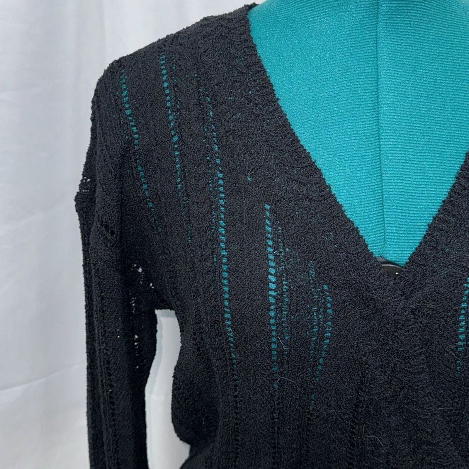 ASTR The Label ASTR Black Open Knit Cross Front Sweater | Sz M, NWT Size M / US 6-8 / IT 42-44 - 3 Thumbnail