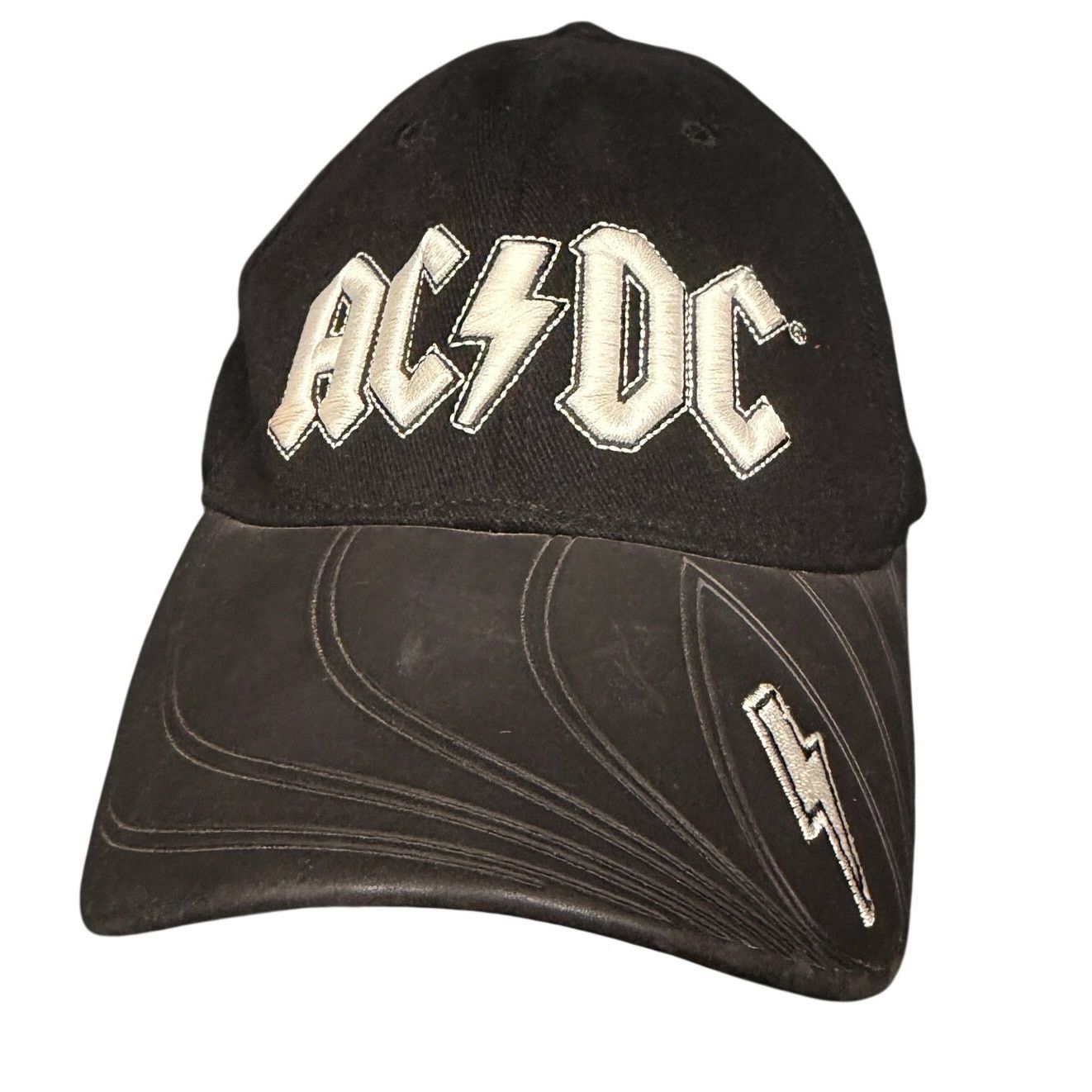 AC/DC VTG Y2K AC/DC Back In Black Flex Fit Heavy Metal Rock Hat Size ONE SIZE - 2 Thumbnail
