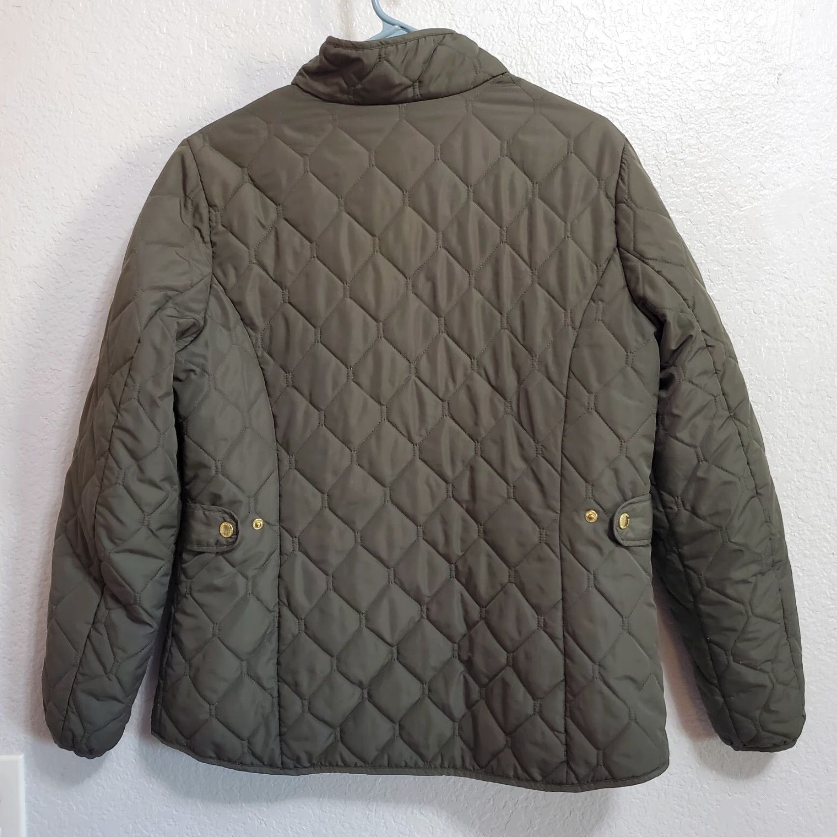 Eddie Bauer Eddie Bauer Jacket Womens L Olive Green Full Zip Quilted Pockets Outdoor Fold Zipped Pockets Quilted Lightweight Seasonal Fall Spring Womens L Green Size L / US 10 / IT 46 - 2 Thumbnail