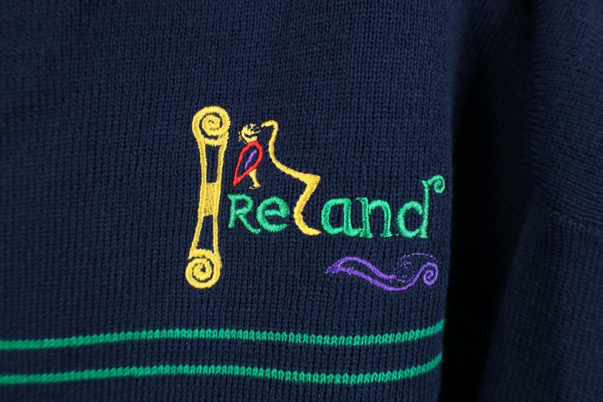 Vintage Vintage 90s Streetwear Wool Blend Ireland Sweater Striped Size US L / EU 52-54 / 3 - 4 Thumbnail