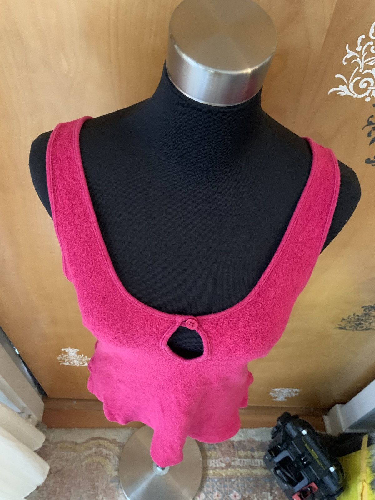 Vintage Vintage 80s Raspberry Pink Sleeveless Terrycloth Tank Top Size M / US 6-8 / IT 42-44 - 6 Thumbnail