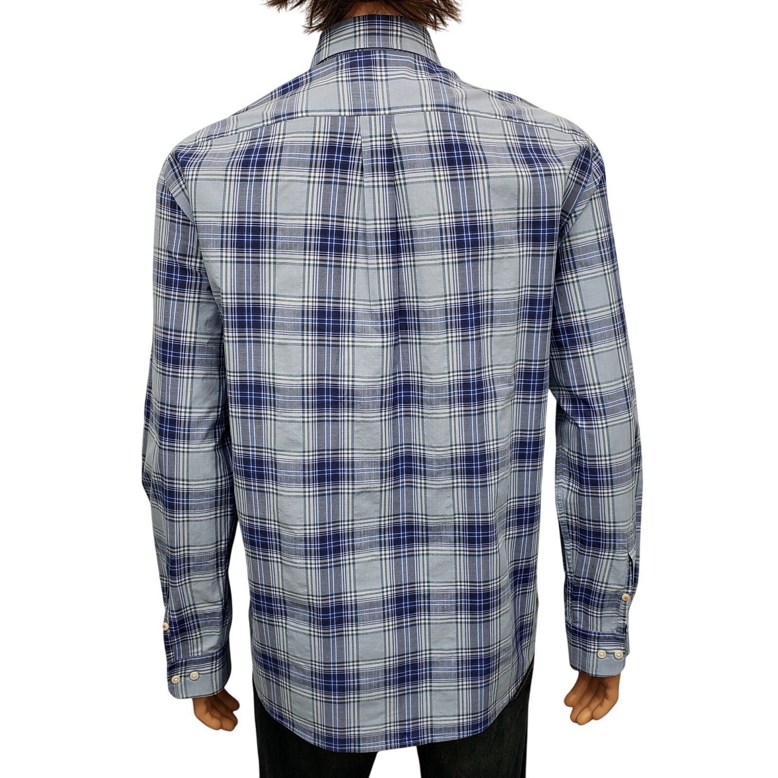 J.McLaughlin J. McLaughlin Contrast Collar Flip Cuff Dress Shirt XL Plaid Size US XL / EU 56 / 4 - 10 Thumbnail