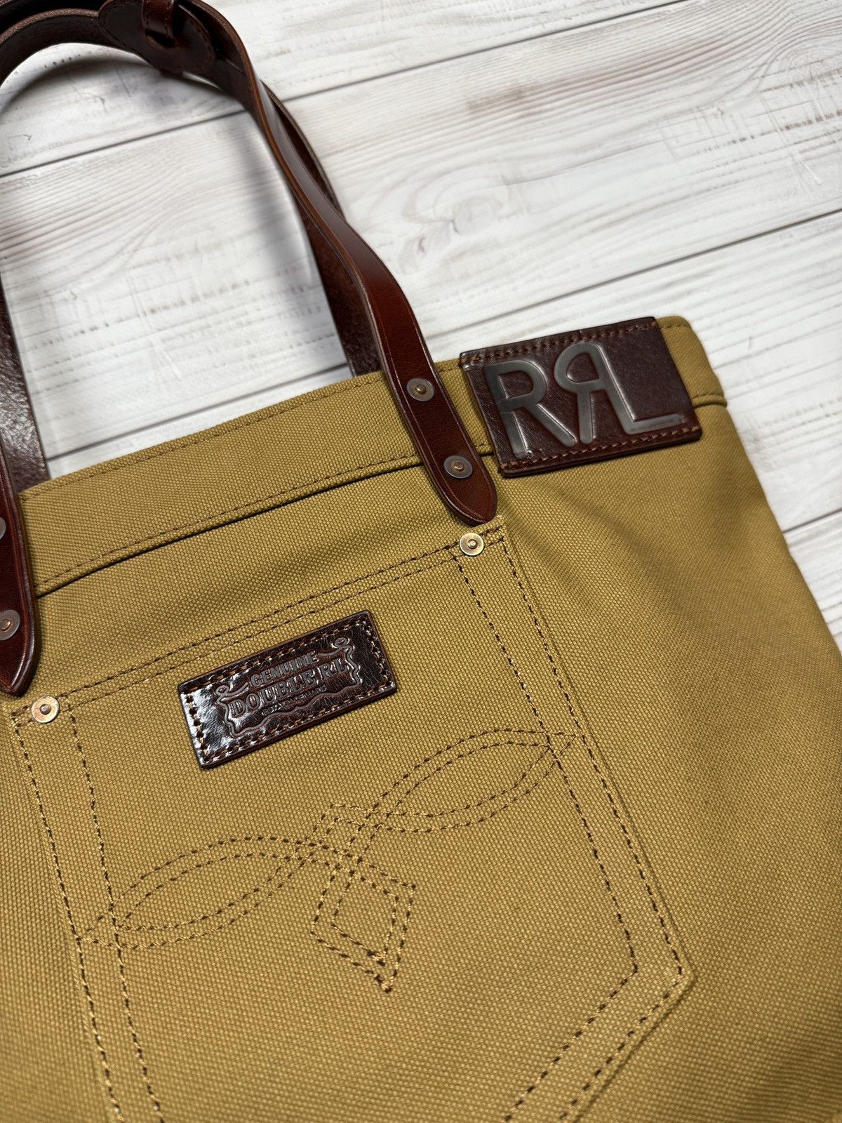 RRL Ralph Lauren RRL Double RL Canvas/Leather Tote Bag Size ONE SIZE - 3 Thumbnail