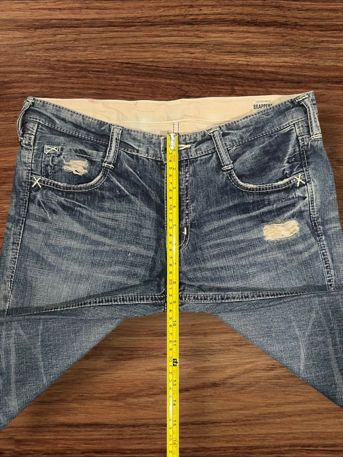 Japanese Brand ⚡️Insane⚡️Japanese Brand Brappers Union Made Distressed Jeans Size US 28 / EU 44 - 12 Thumbnail