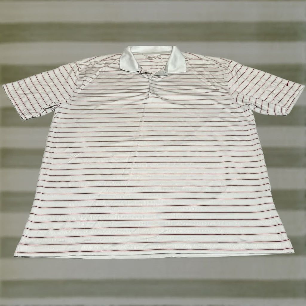 Nike Nike Golf Polo Shirt Men XL Striped Red White Dri-Fit Logo Casual Polo Shirt Golf Shirt, Mens XL, Multicolor Size US XL / EU 56 / 4 - 1 Thumbnail