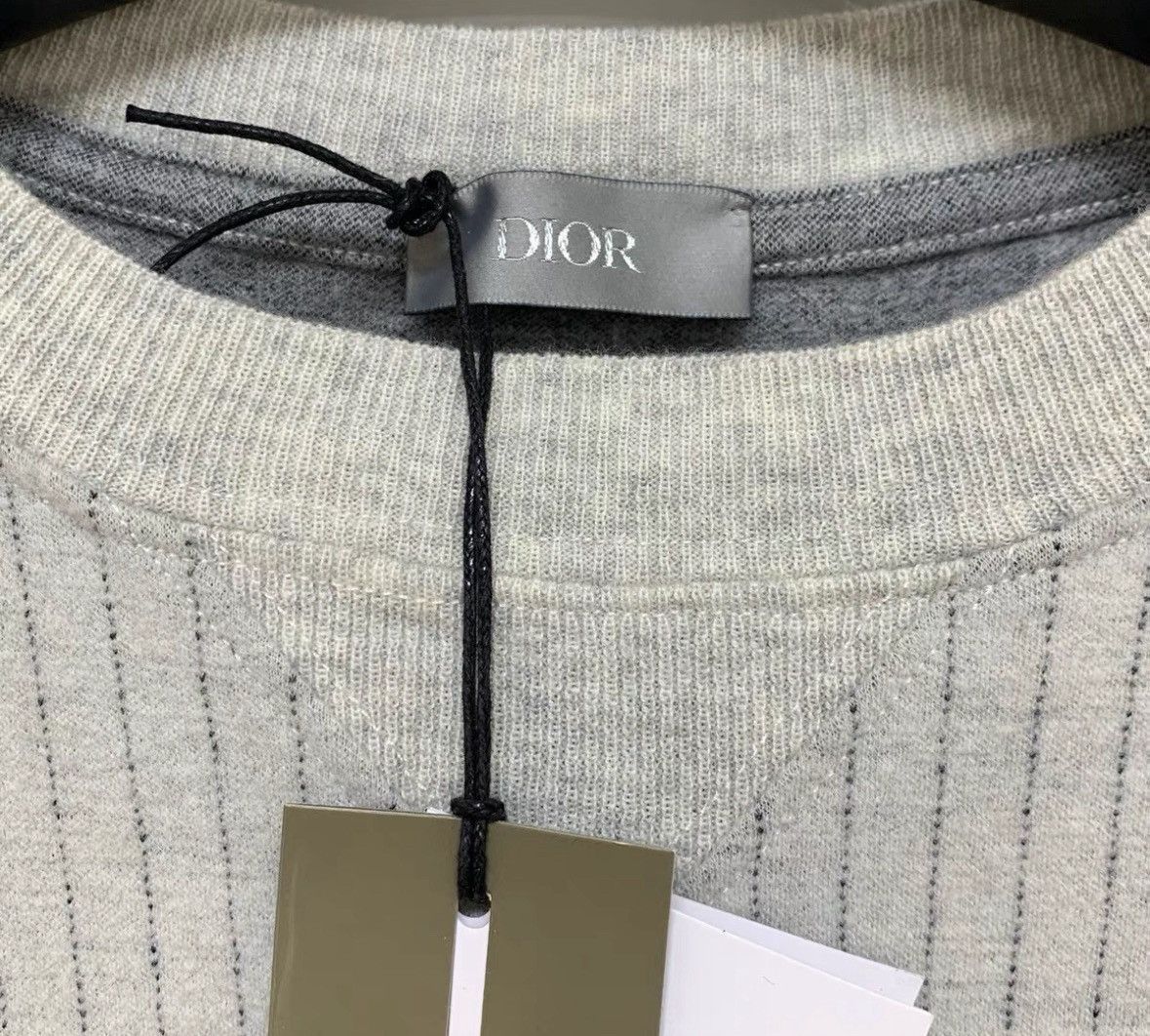 Dior Dior Gray Pocket Embroidered Logo Wool Tee-2505 Size US L / EU 52-54 / 3 - 3 Thumbnail