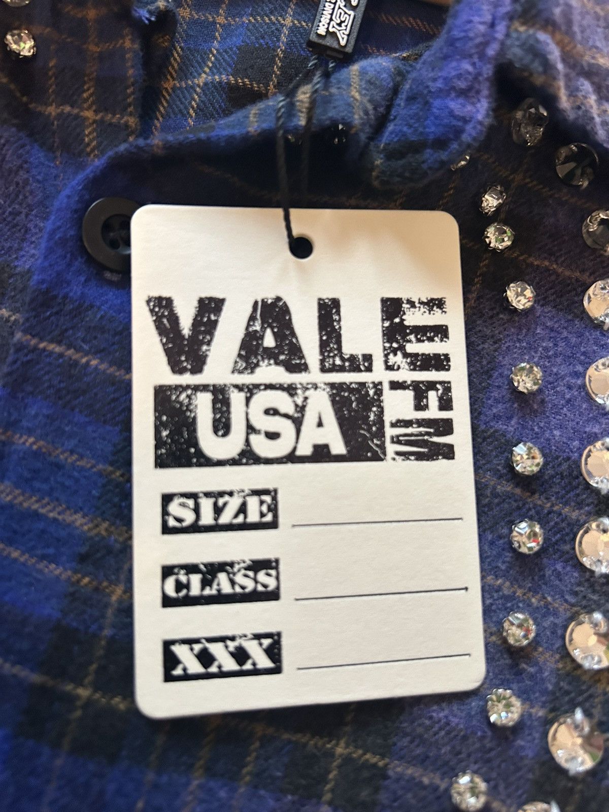 Vale Vale blue flannel , with rhinestone Size US M / EU 48-50 / 2 - 14 Thumbnail