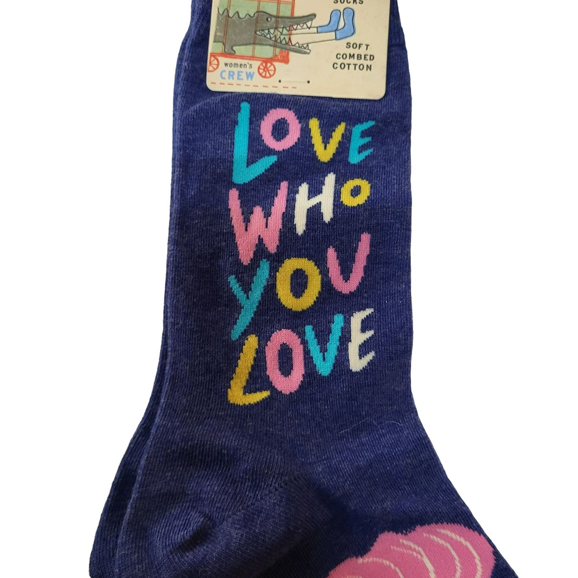 Other Blue Q Love Who You Love Crew Socks Women's Size 5-10 Blue Size ONE SIZE - 6 Thumbnail