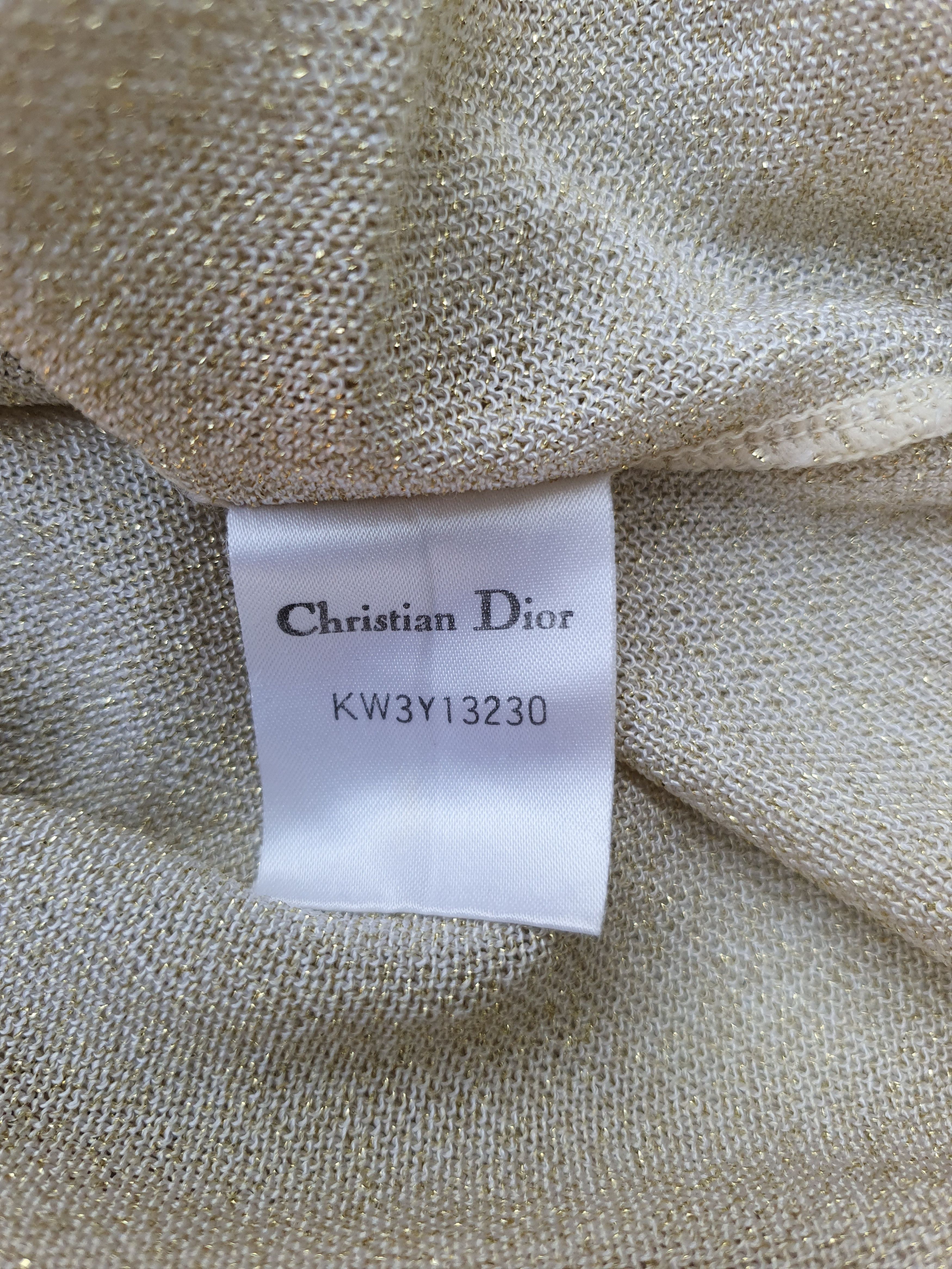 Dior Tribal Gold Glitter Knit T-shirt Size US S / EU 44-46 / 1 - 5 Thumbnail