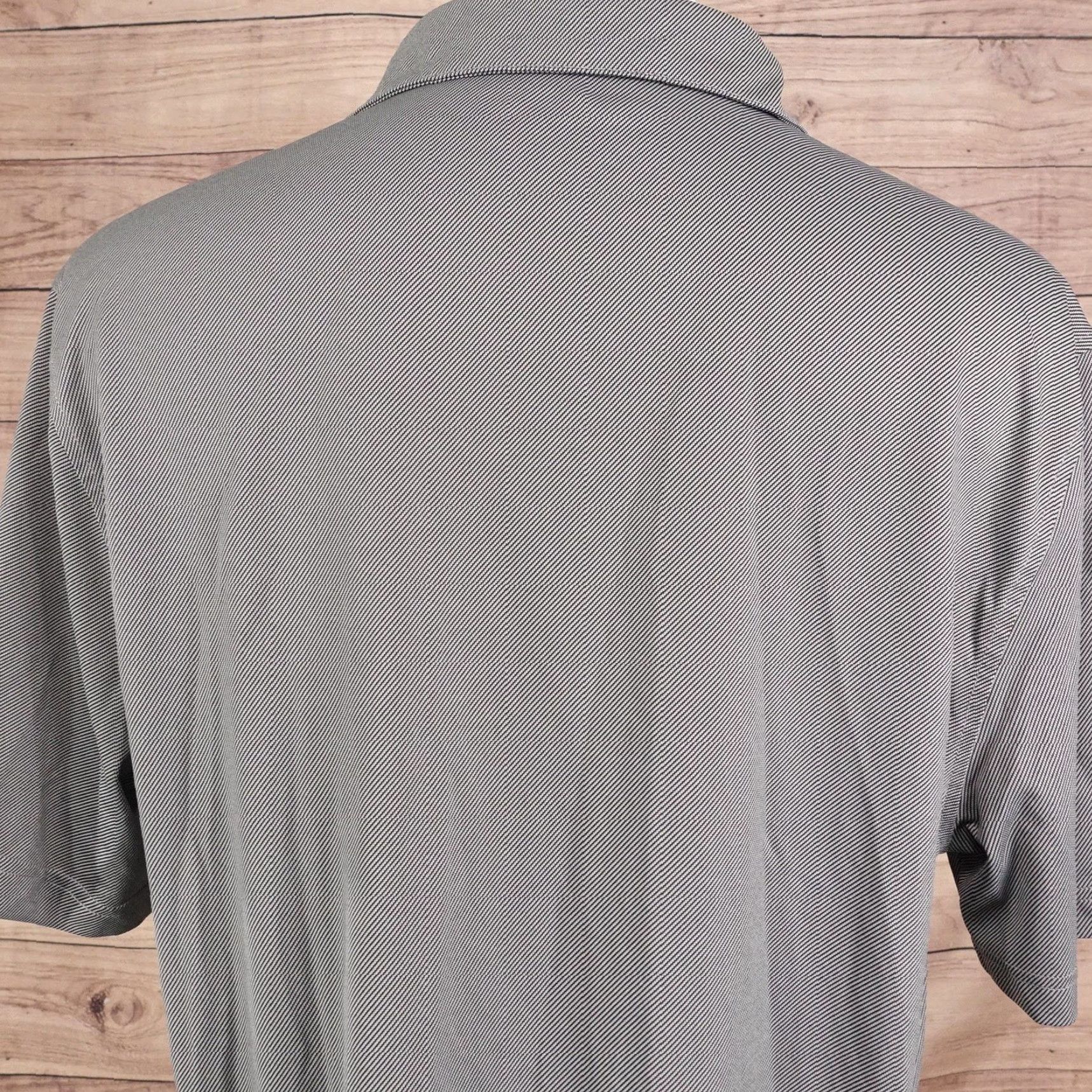 Roundtree & Yorke Roundtree & Yorke Polo Shirt Mens L Gray Striped Performance Golf Jersey Size US L / EU 52-54 / 3 - 5 Thumbnail