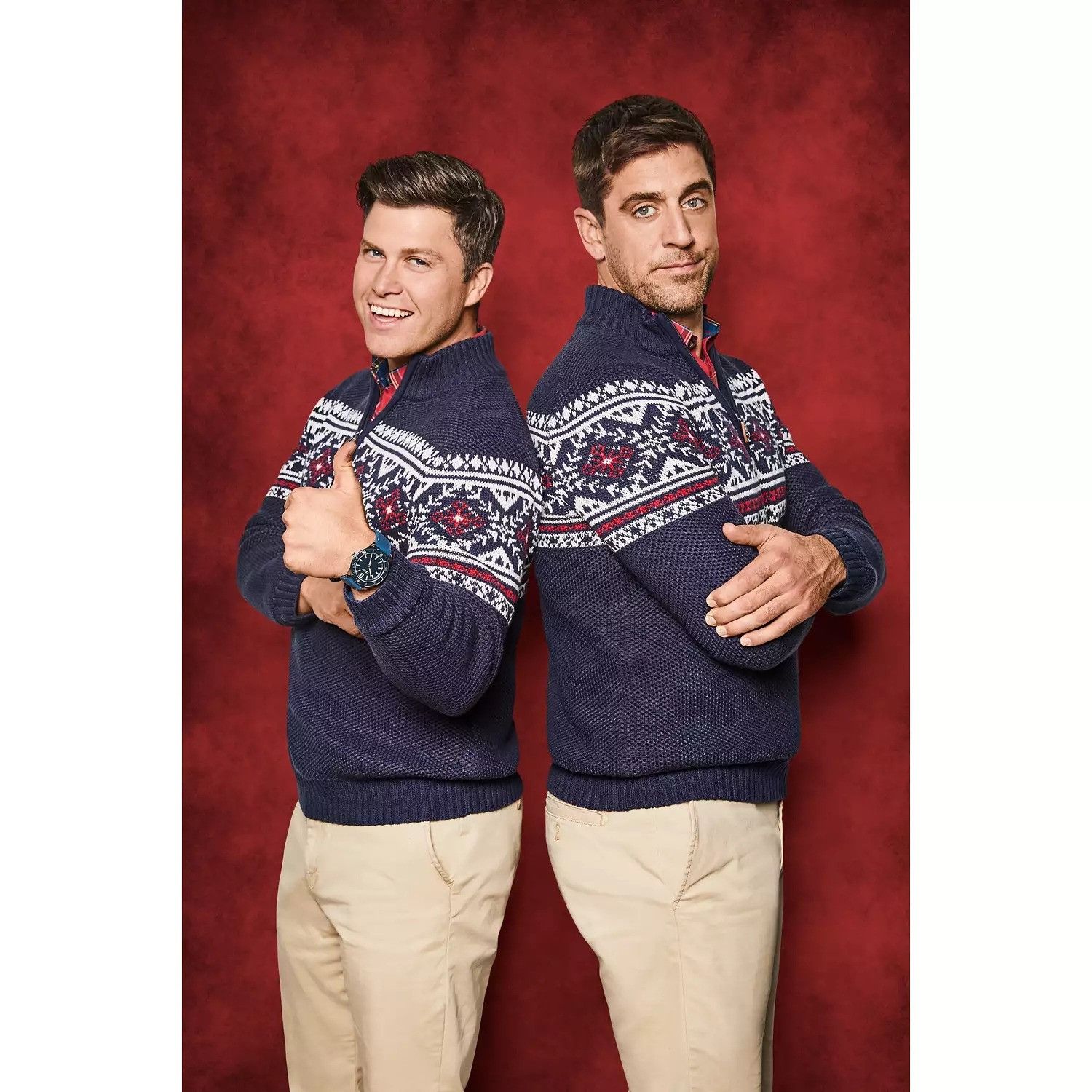 Izod Izod Fair Isle Quarter Zip Sweater M Classic Fit Blue Red Ho Size US M / EU 48-50 / 2 - 9 Thumbnail