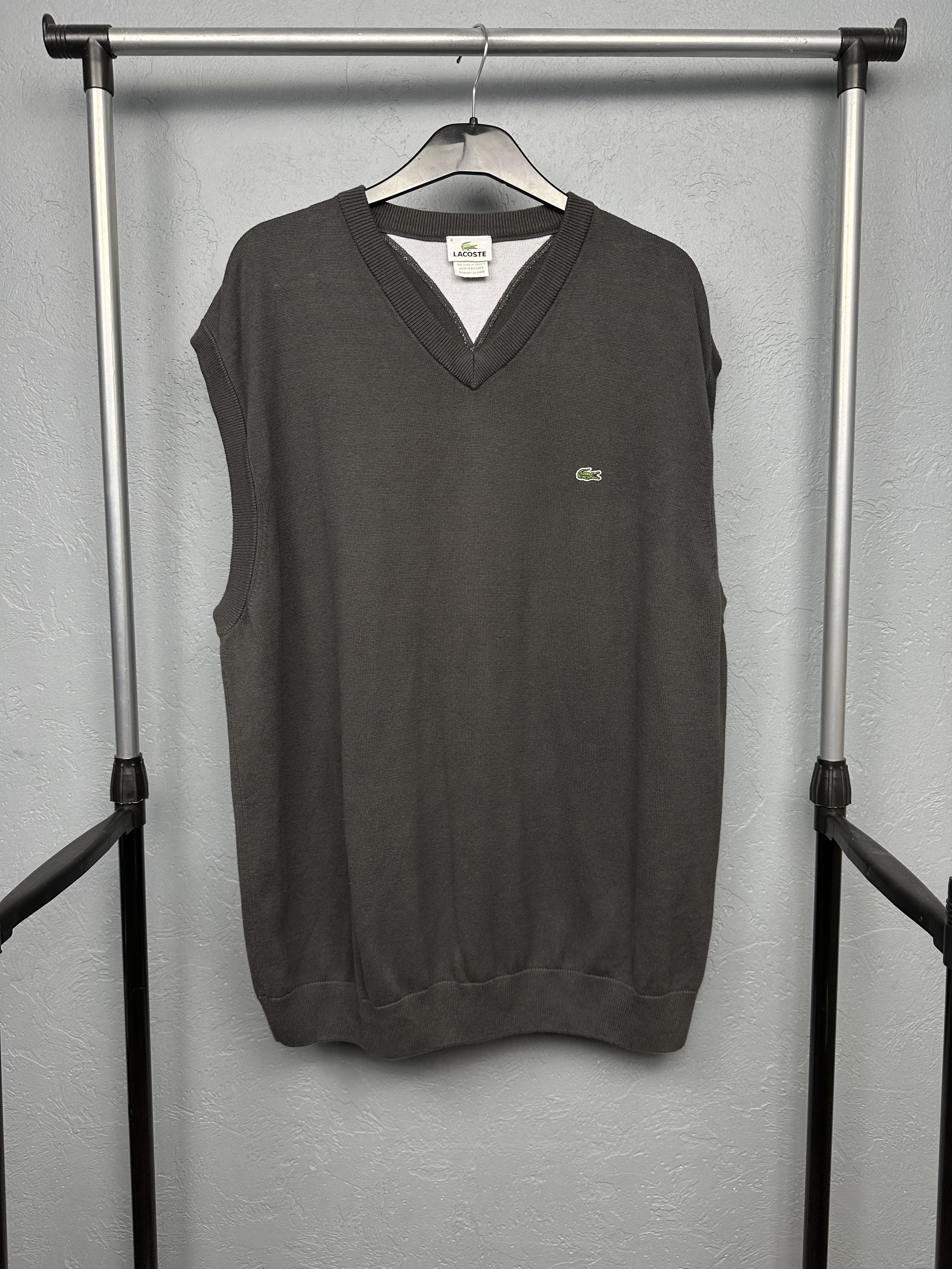 Lacoste × Vintage Lacoste Vintage Mens Vest Jumper Sweater Size US XXL / EU 58 / 5 - 1 Thumbnail