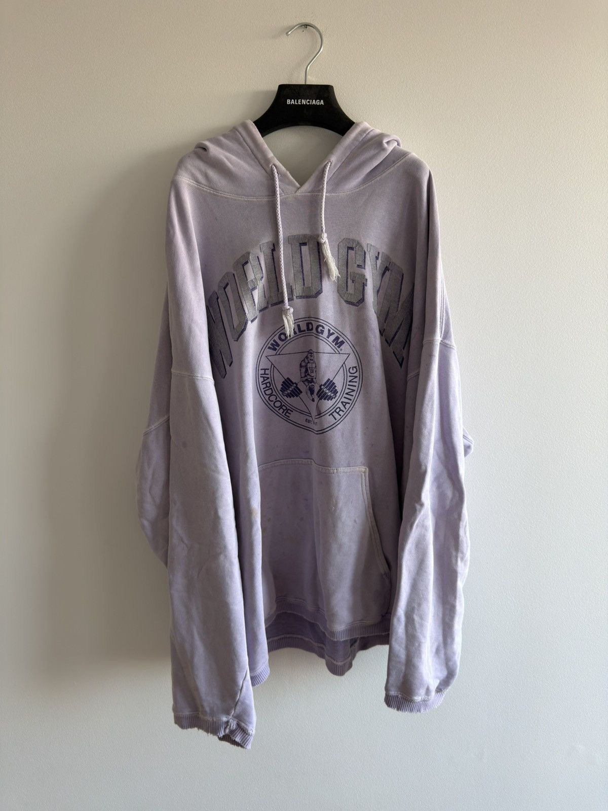 Vintage *RARE* VINTAGE WORLD GYM GORILLA ARNOLD FADED BOXY HOODIE Size US XL / EU 56 / 4 - 1 Thumbnail