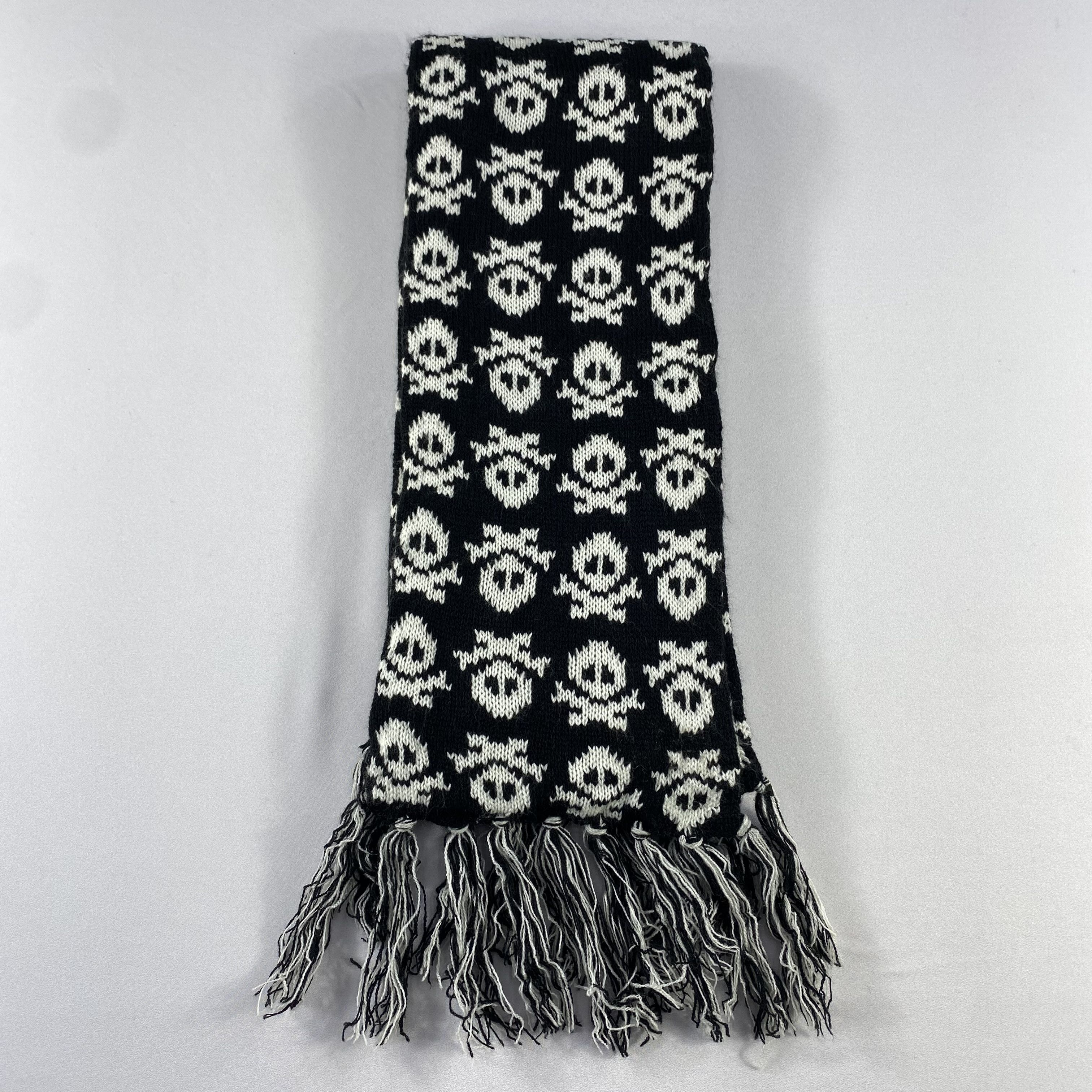 Other Vintage Skull Knit Scarf Neck Wrap Muffler Size ONE SIZE - 2 Thumbnail