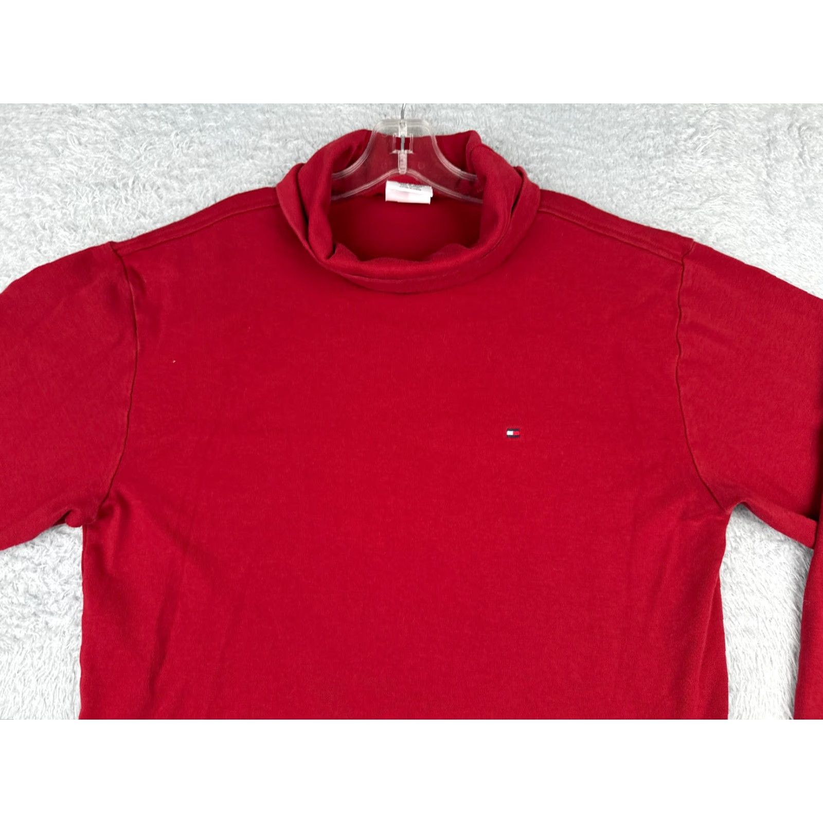Tommy Hilfiger Tommy Hilfiger Shirt Adult XL Red Long Sleeve Turtle Neck Cotton Logo Jersey Mens Size US XL / EU 56 / 4 - 4 Thumbnail