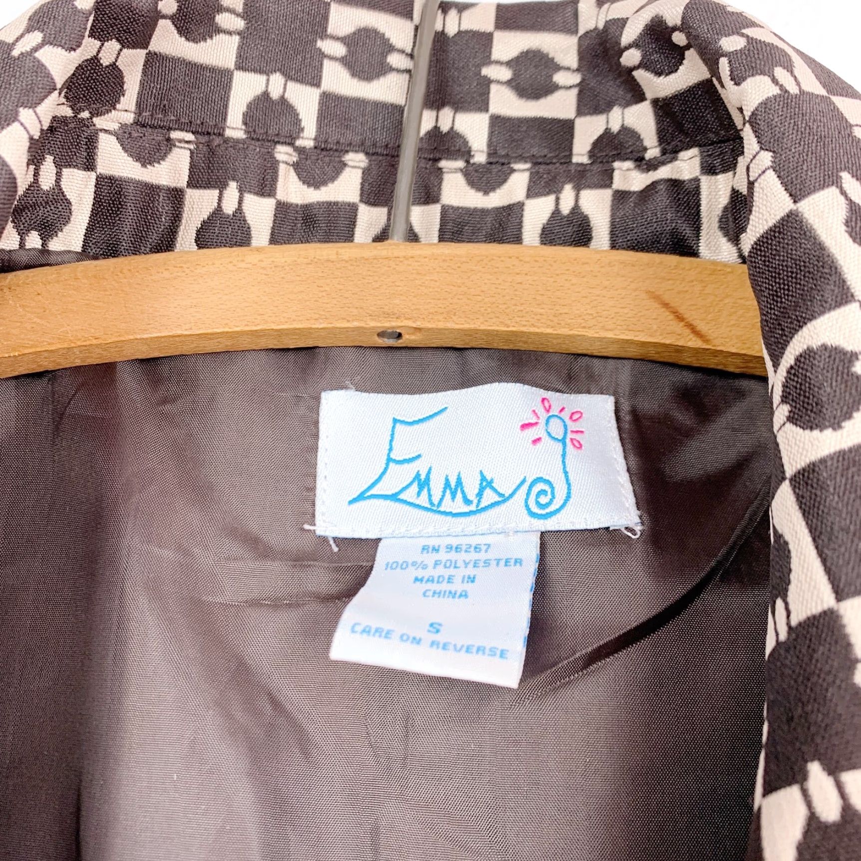 Vintage Emma G Three Button Mod Tapestry Look Brown Tan Jacket Coat Size Small Womens Basic Jacket Size S / US 4 / IT 40 - 5 Thumbnail