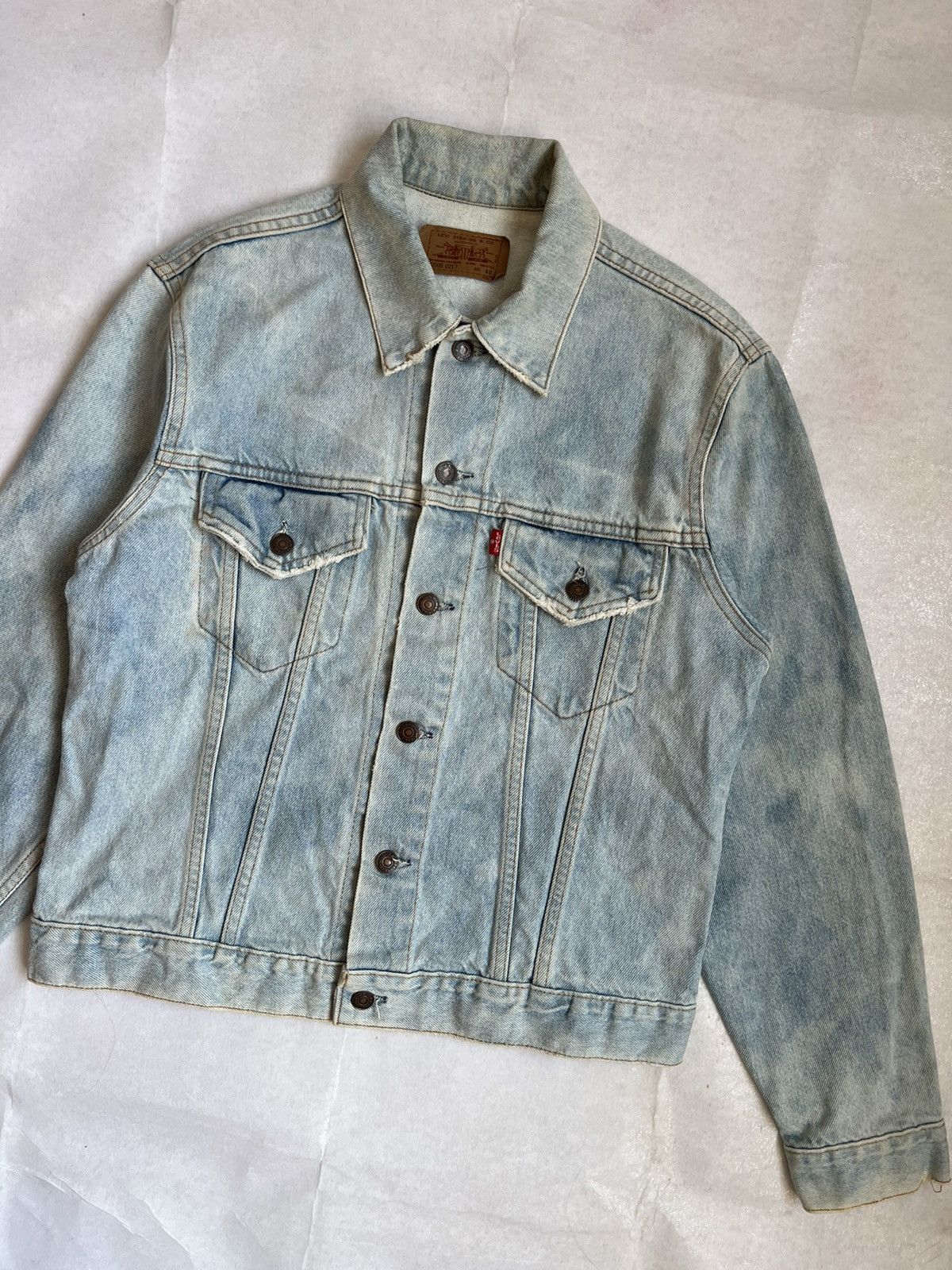 Levi's Vintage 90's Levis 70505 Light Blue Wash Denim Trucker Size US M / EU 48-50 / 2 - 2 Thumbnail
