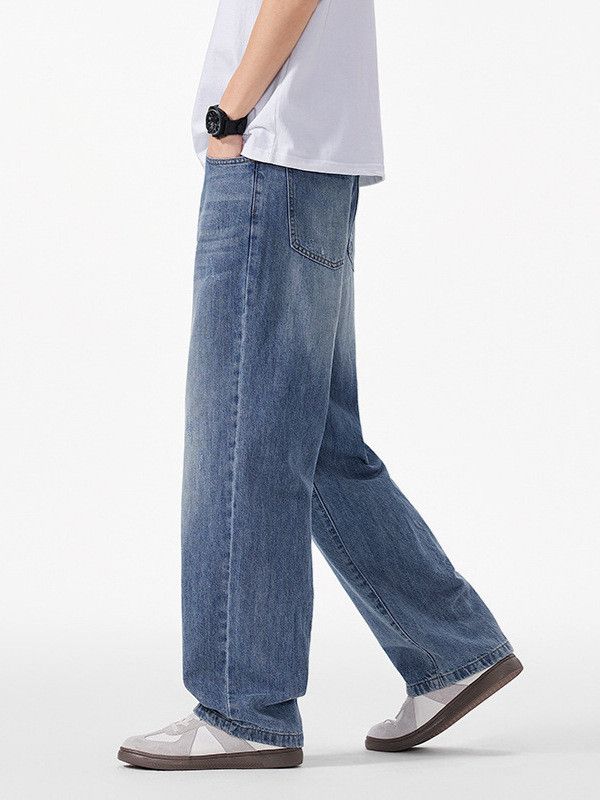 Japanese Brand Men's Retro Whiskered Cleanfit Loose Straight Leg Jeans Size US 32 / EU 48 - 4 Thumbnail