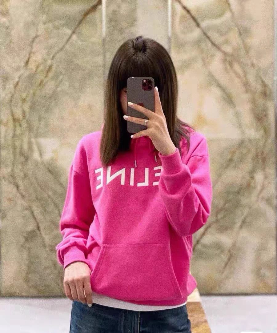 Celine Celine hot pink sweatshirt S white lettering Size S / US 4 / IT 40 - 2 Thumbnail