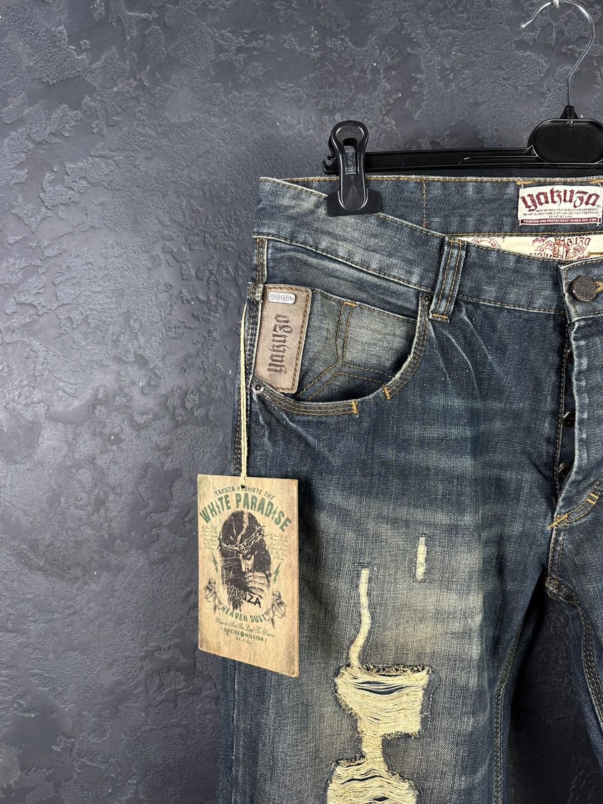 Designer × Japanese Brand CRAZY YAKUZA FADE JEANS Y2K If Six Was Nine Style Size US 33 - 5 Thumbnail