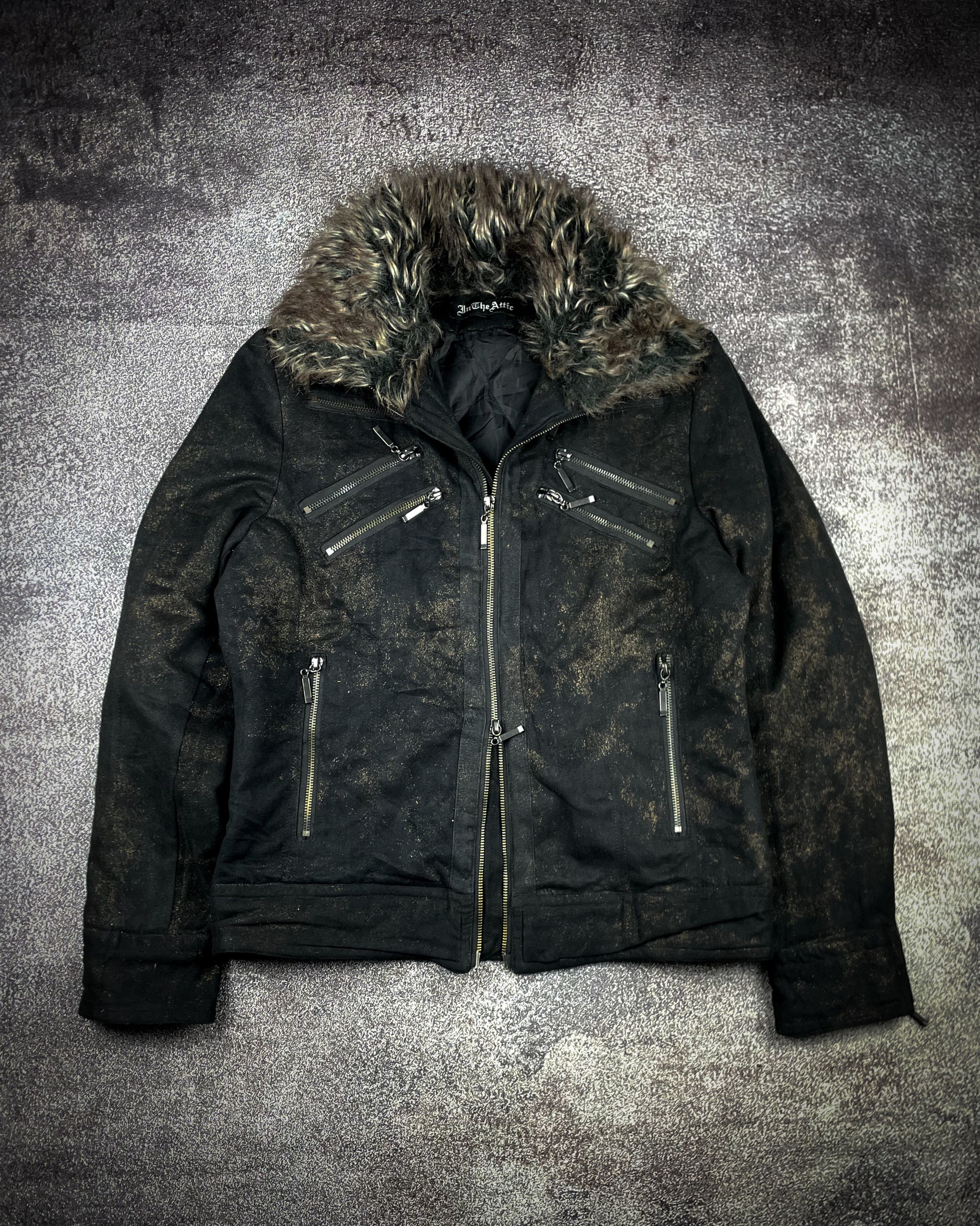 In The Attic Black Coated Faux Fur Jacket
