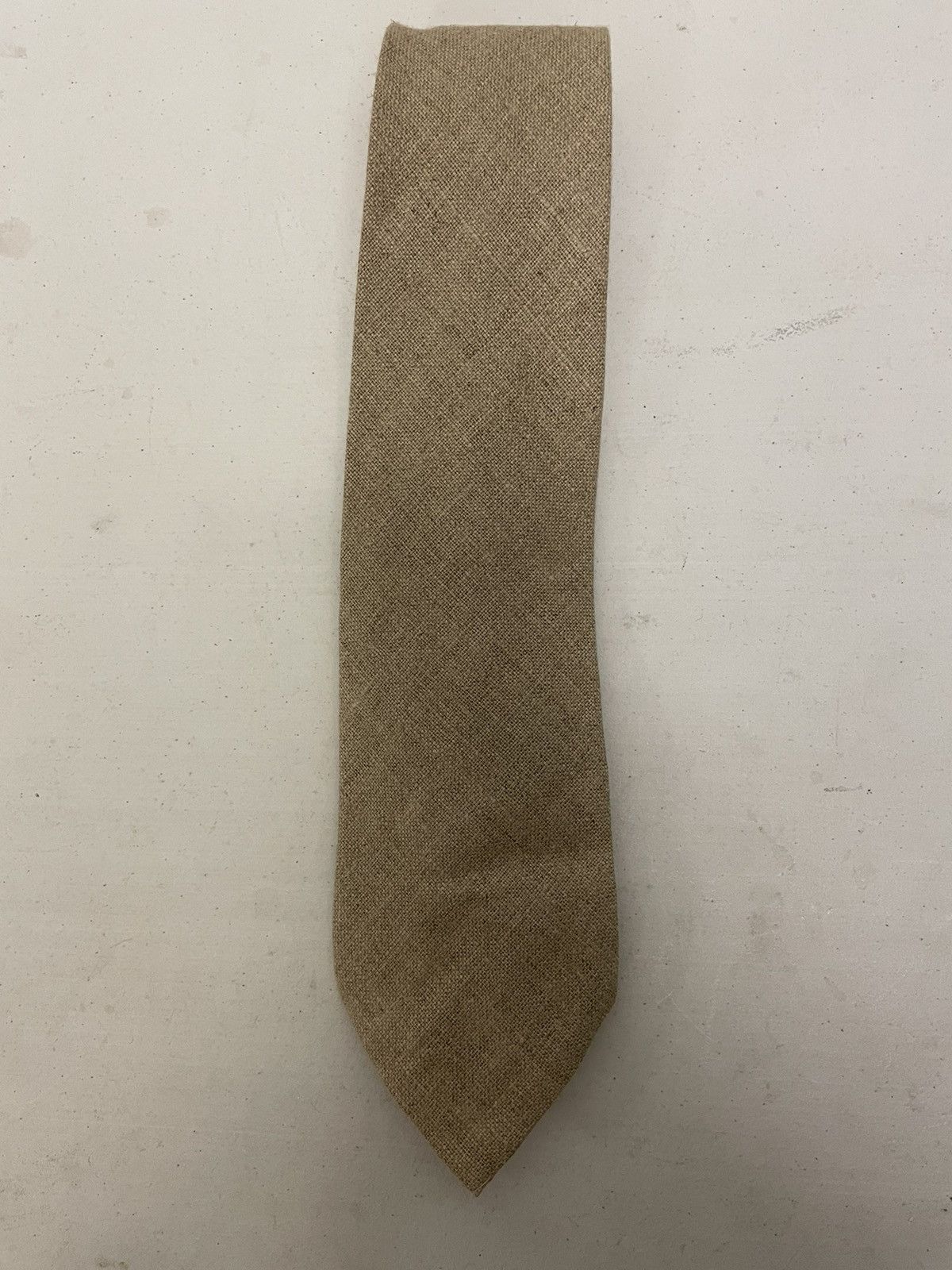 Polo Ralph Lauren × Vintage Solid Print Textured Linen Tie Size ONE SIZE - 1 Thumbnail
